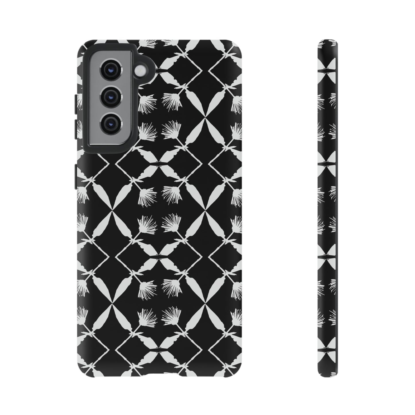 Black and White Floral Tough Cases for Google Pixel