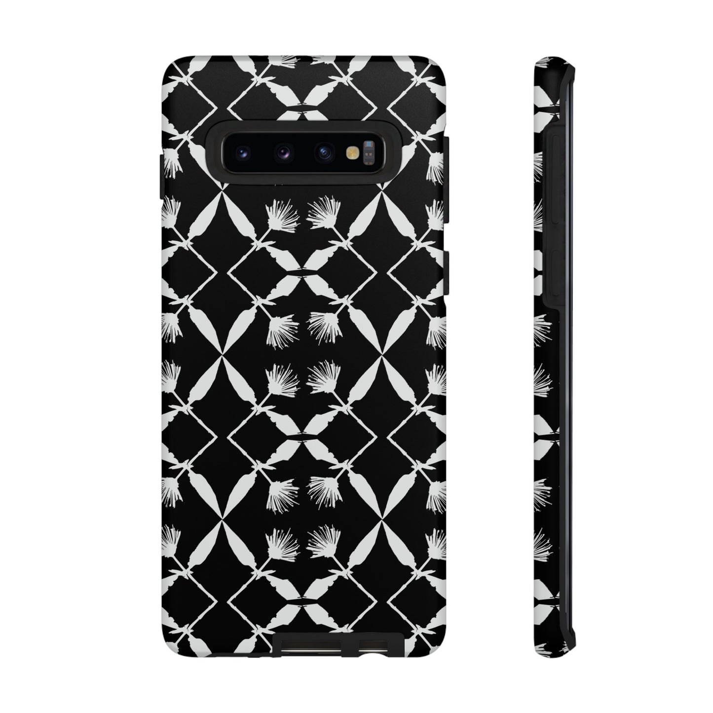 Black and White Floral Tough Cases for Google Pixel