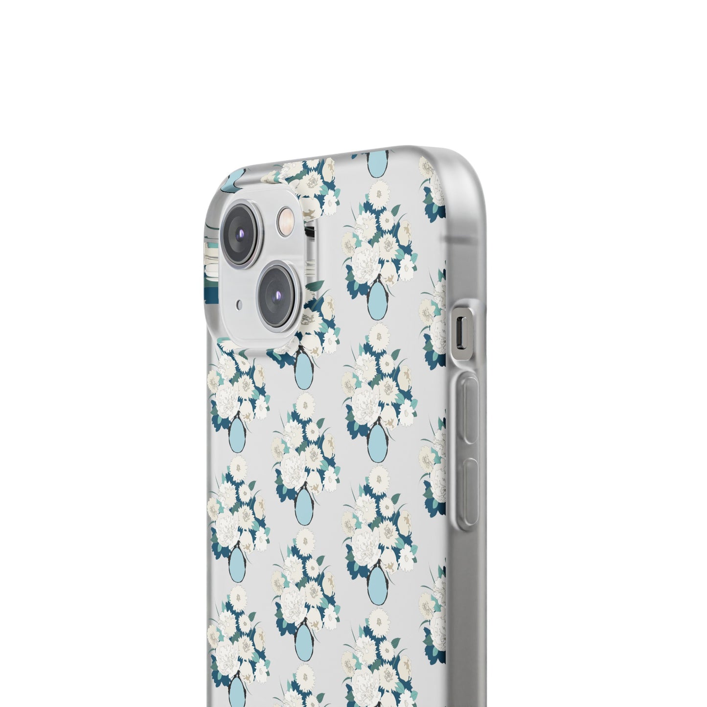 White Flowers in Vase Flexi Cases for iPhone