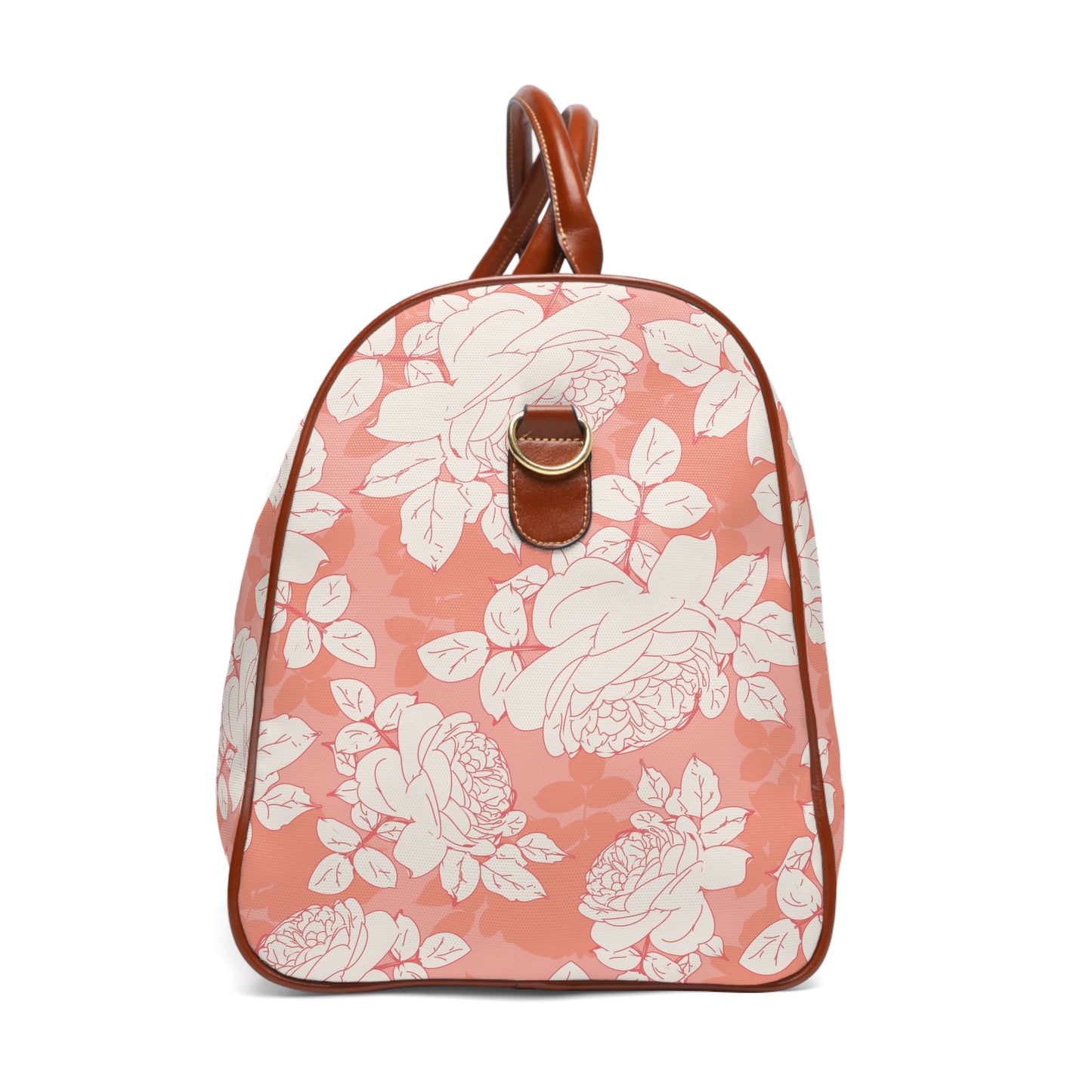 Peach and Cream Roses Waterproof Travel Bag