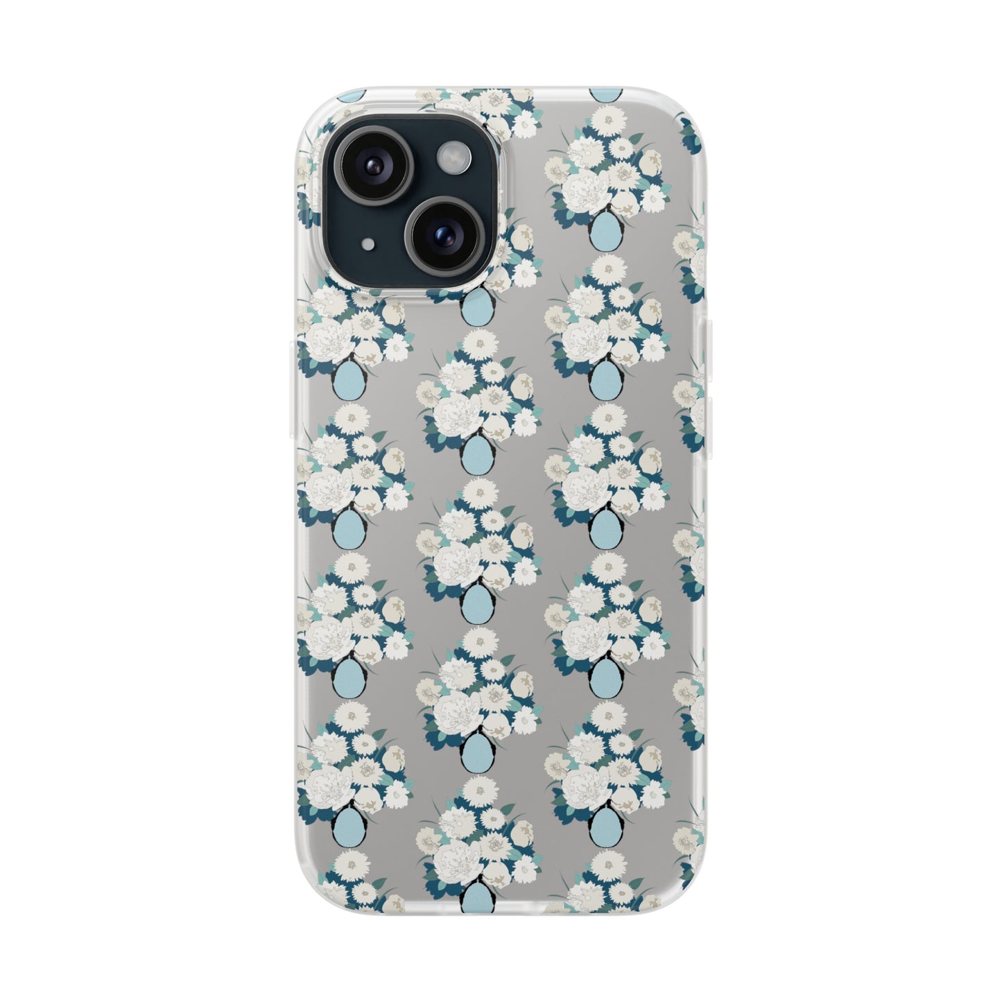 White Flowers in Vase Flexi Cases for iPhone