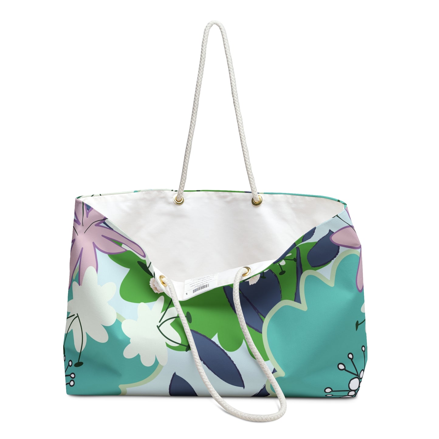 Mid Mod Floral in Blue and Green Weekender Bag