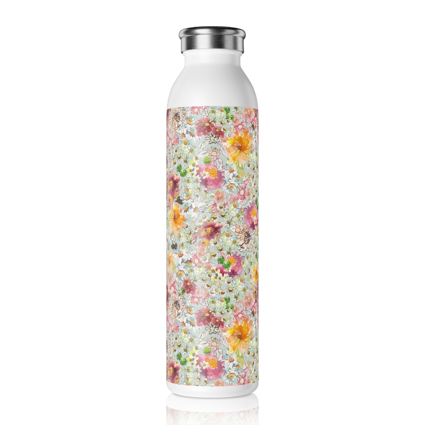 Farmhouse Floral Slim Water Bottle