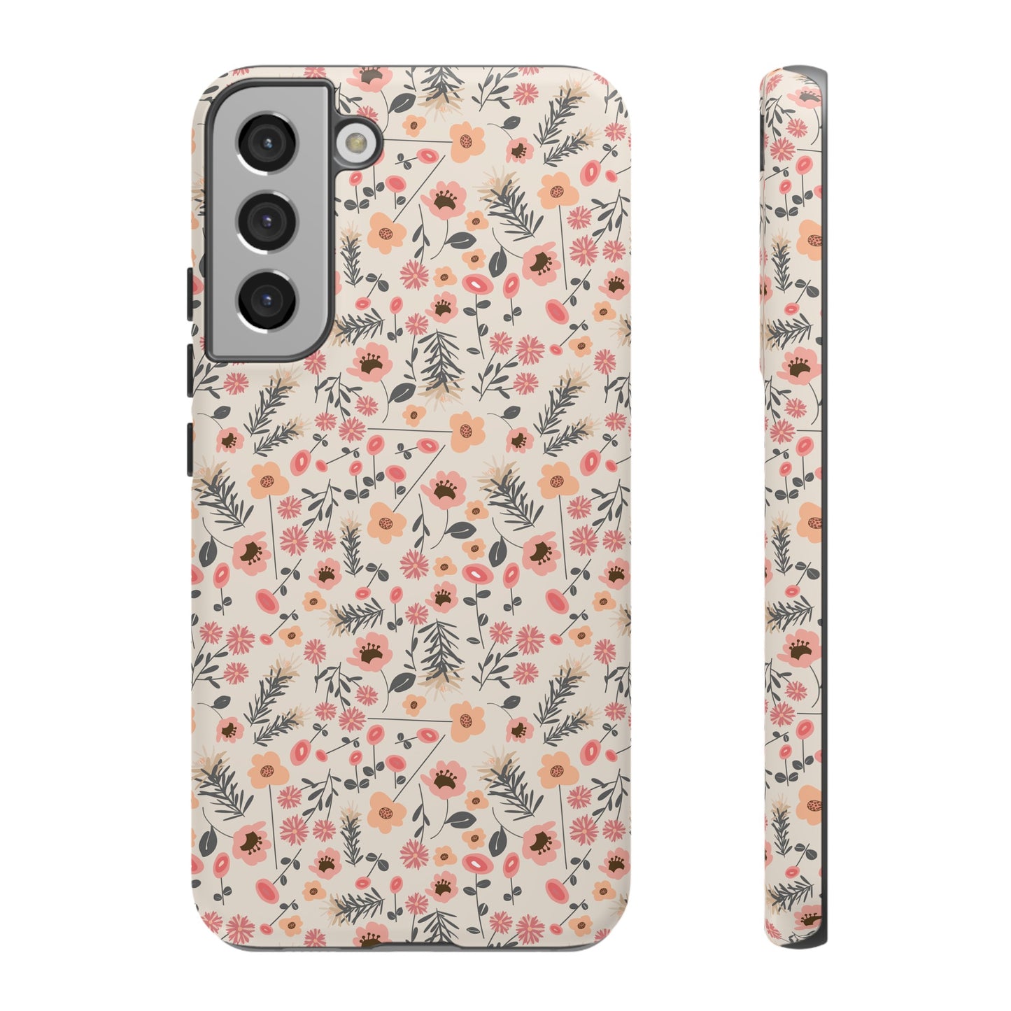 Peach and Cream Wildflowers Tough Cases for Samsung