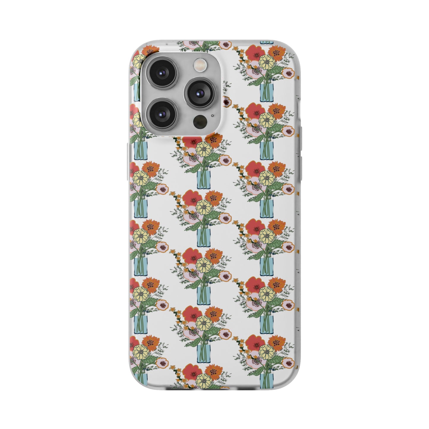 Colorful Flowers in a Vase Flexi Cases for iPhone