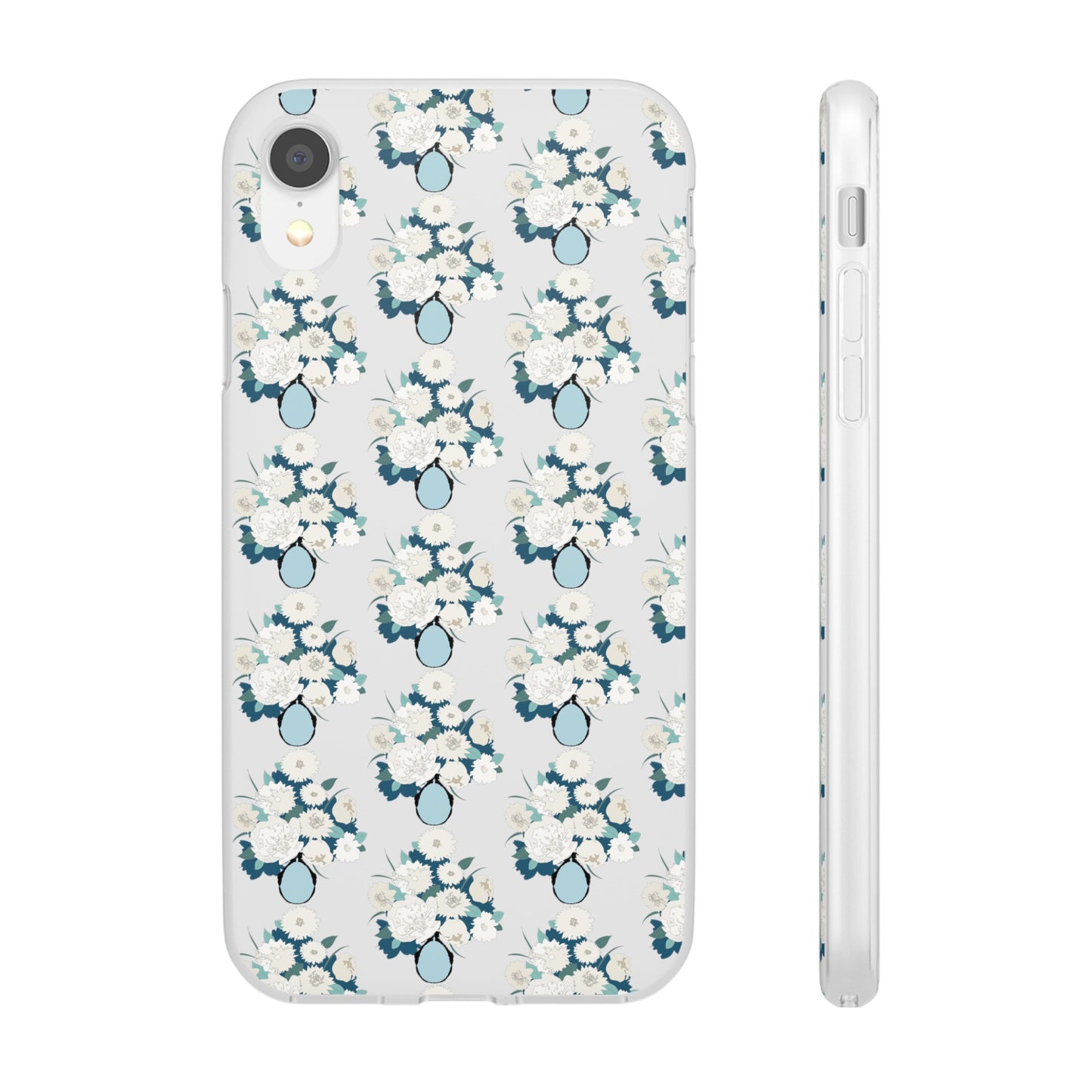 White Flowers in Vase Flexi Cases for iPhone