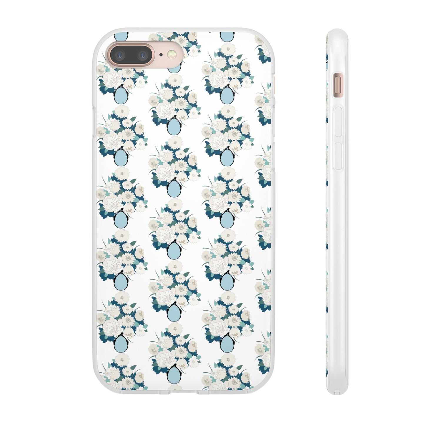 White Flowers in Vase Flexi Cases for iPhone