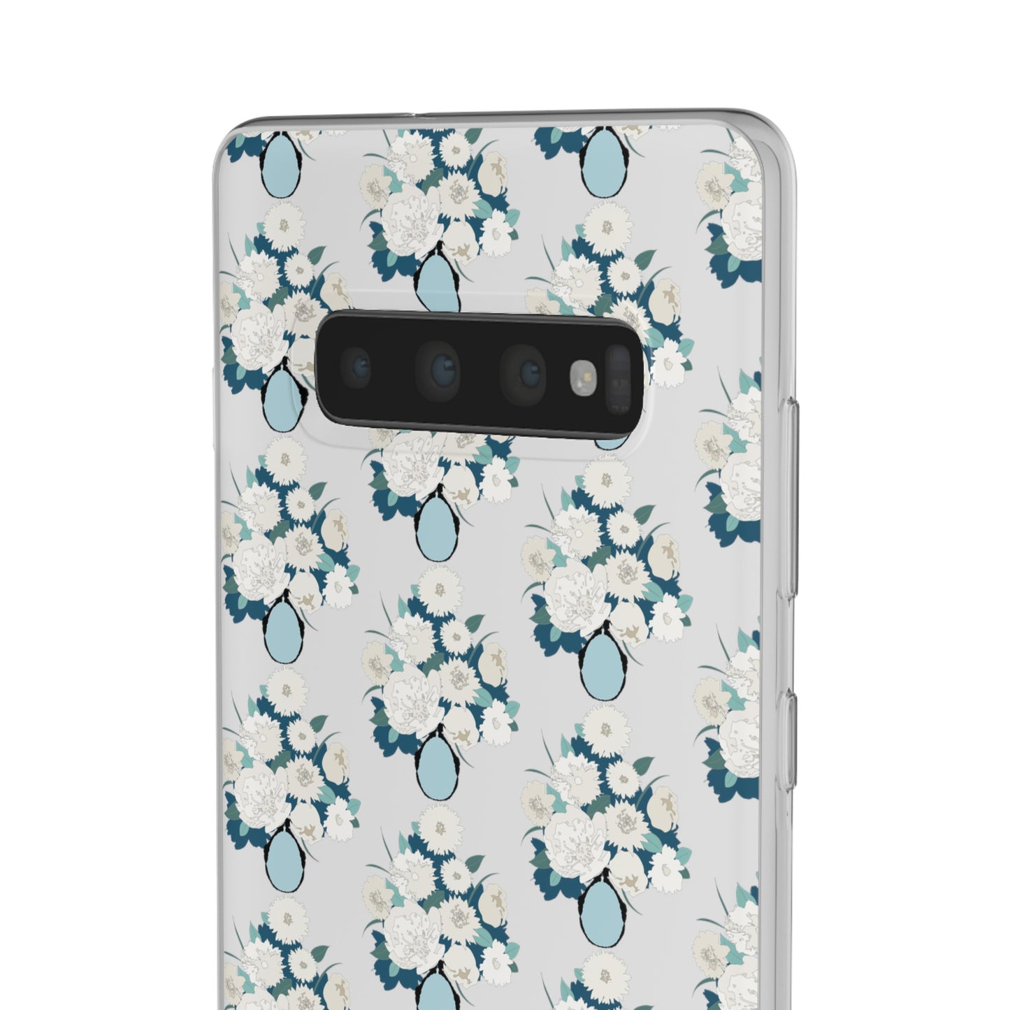 White Flowers in Vase Flexi Cases for Samsung