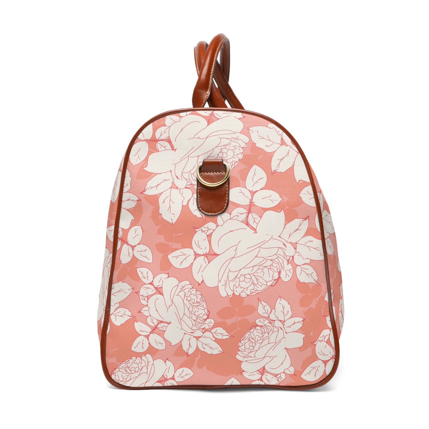 Peach and Cream Roses Waterproof Travel Bag