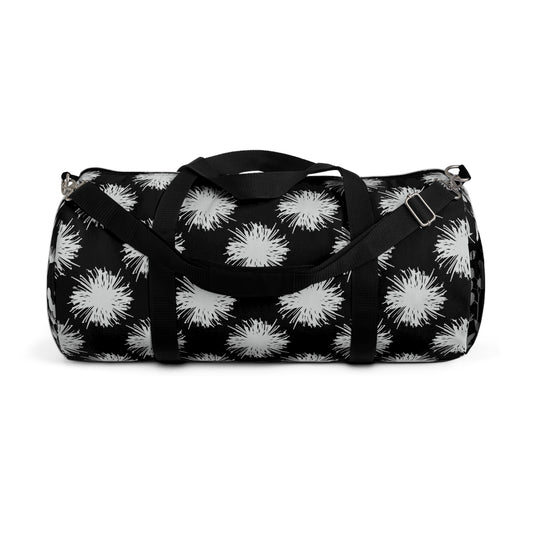 Black and White Floral Duffel Bag