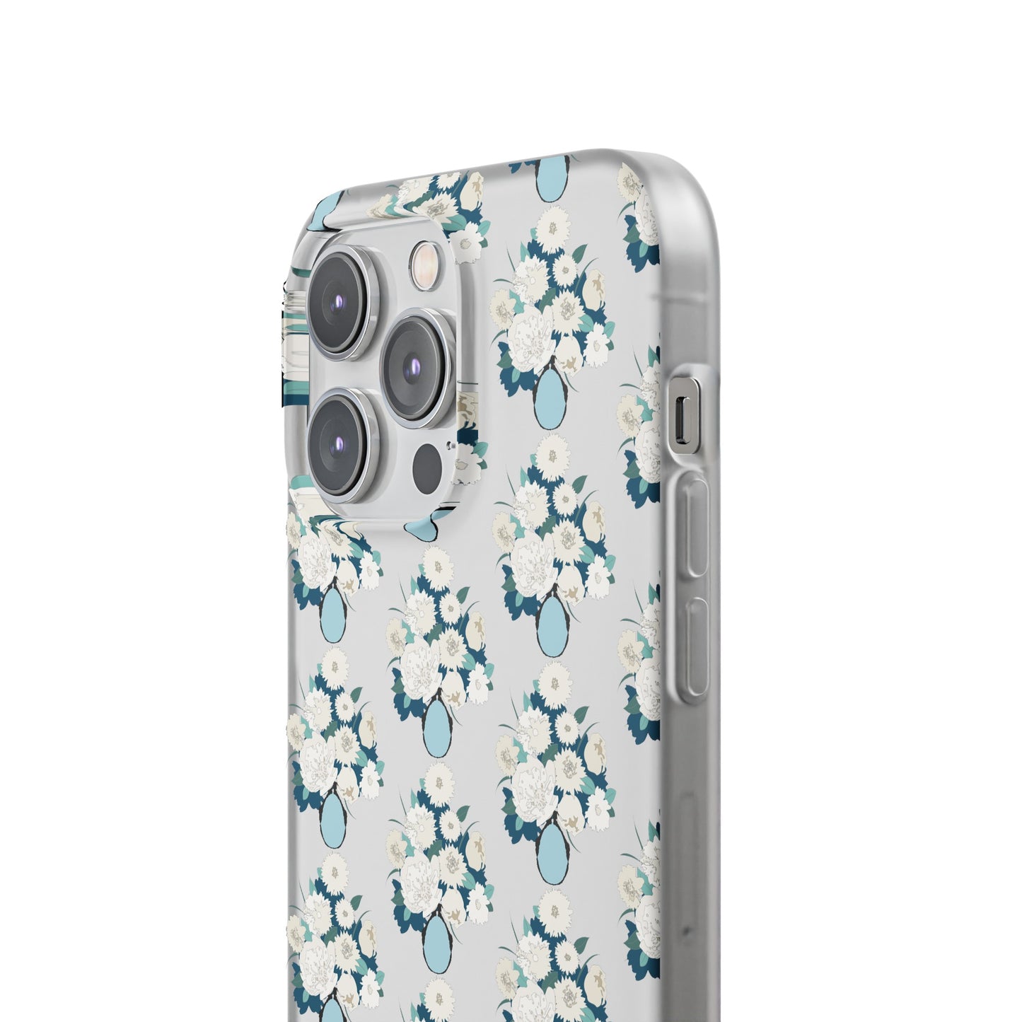 White Flowers in Vase Flexi Cases for iPhone