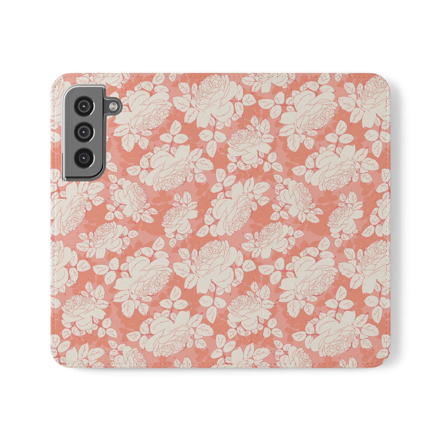 Peach and Cream Roses Flip Cases for Samsung