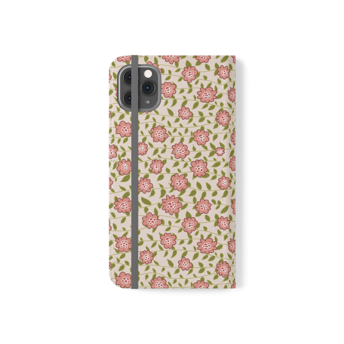 Coral Flowers on Cream Flip Cases for iPhone