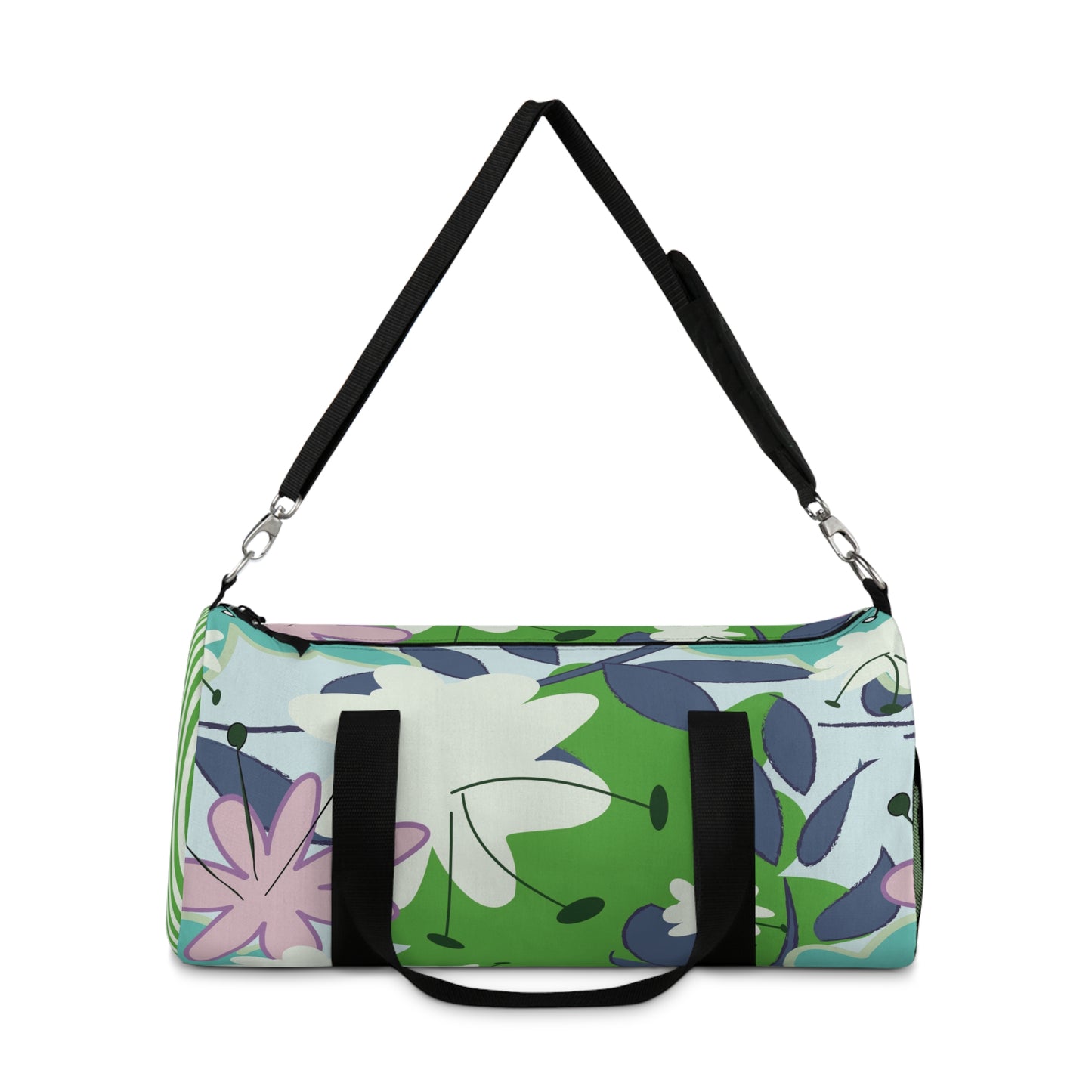 Mid Mod Floral in Blue and Green Duffel Bag