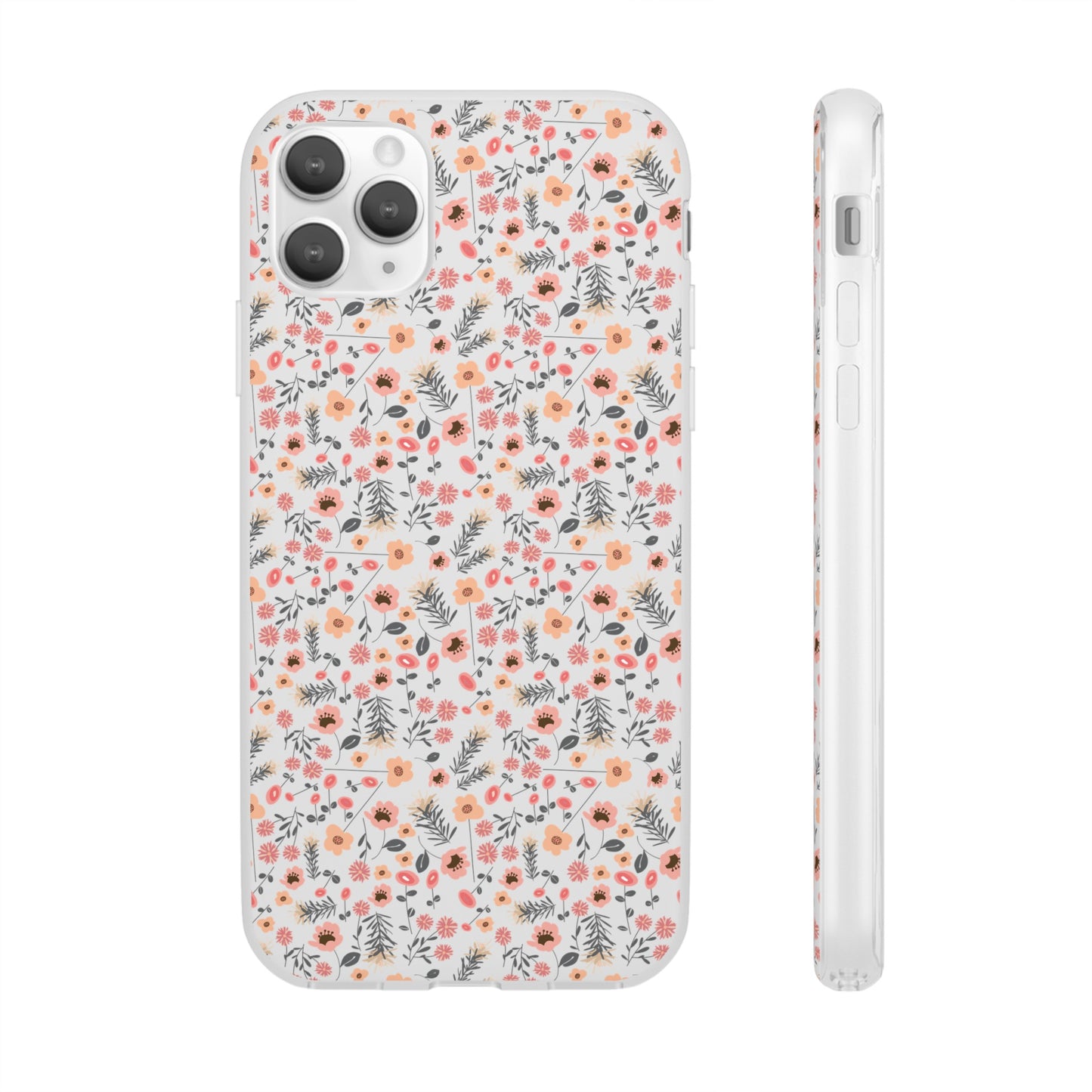 Peach Wildflowers Flexi Cases for iPhone