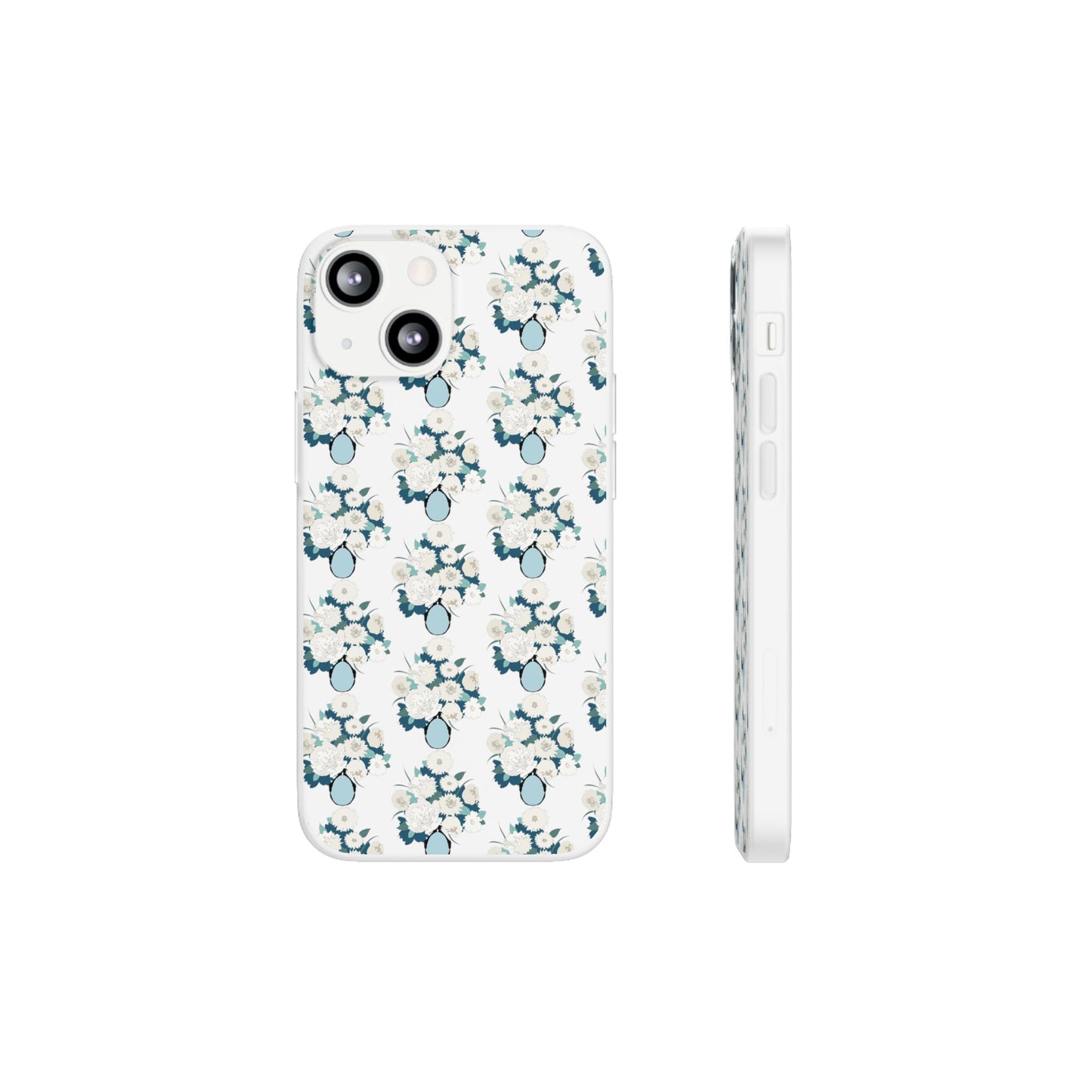 White Flowers in Vase Flexi Cases for iPhone