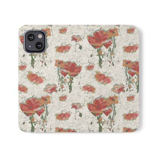 Orange Poppies Flip Cases for iPhone