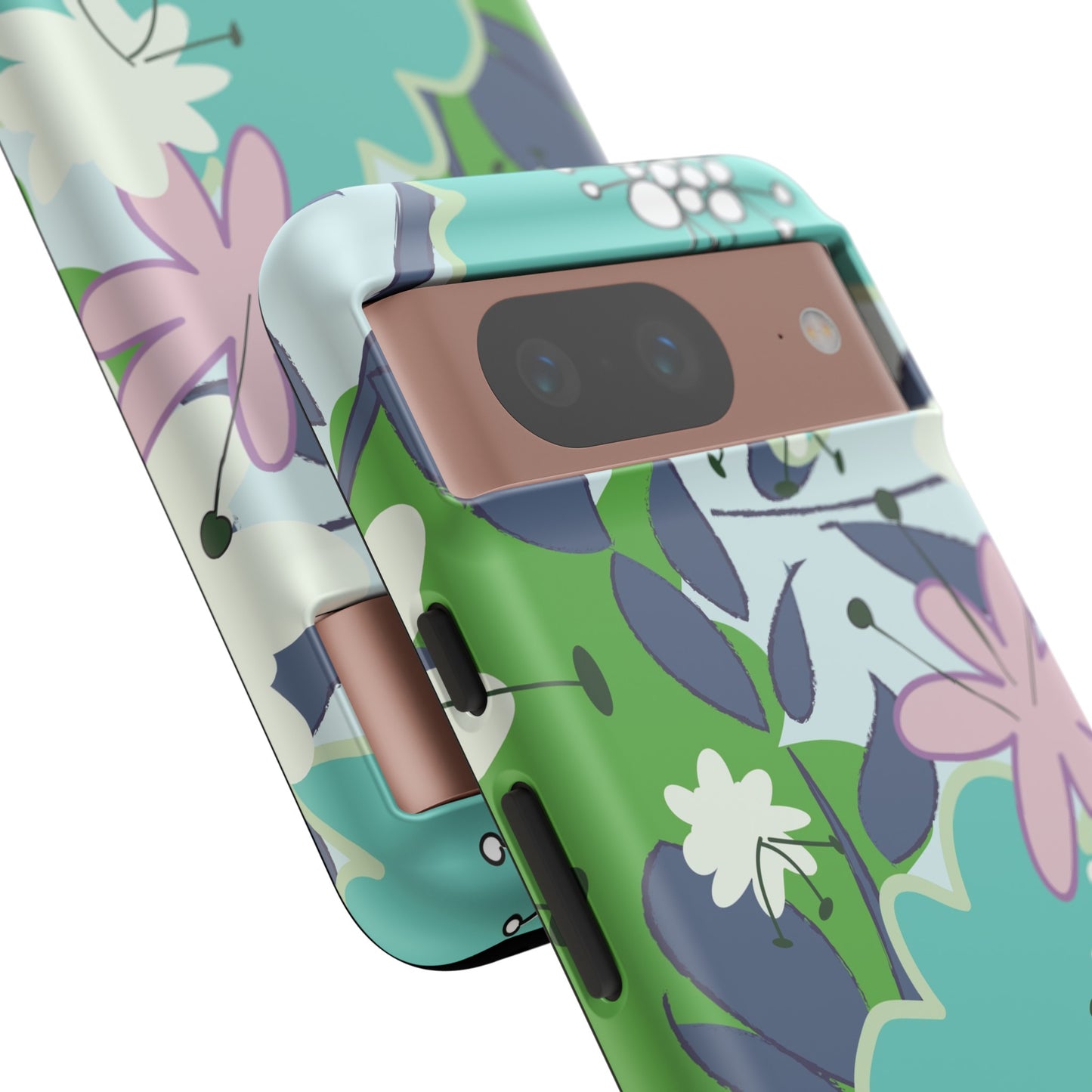 Mid Mod Floral in Blue and Green Tough Cases