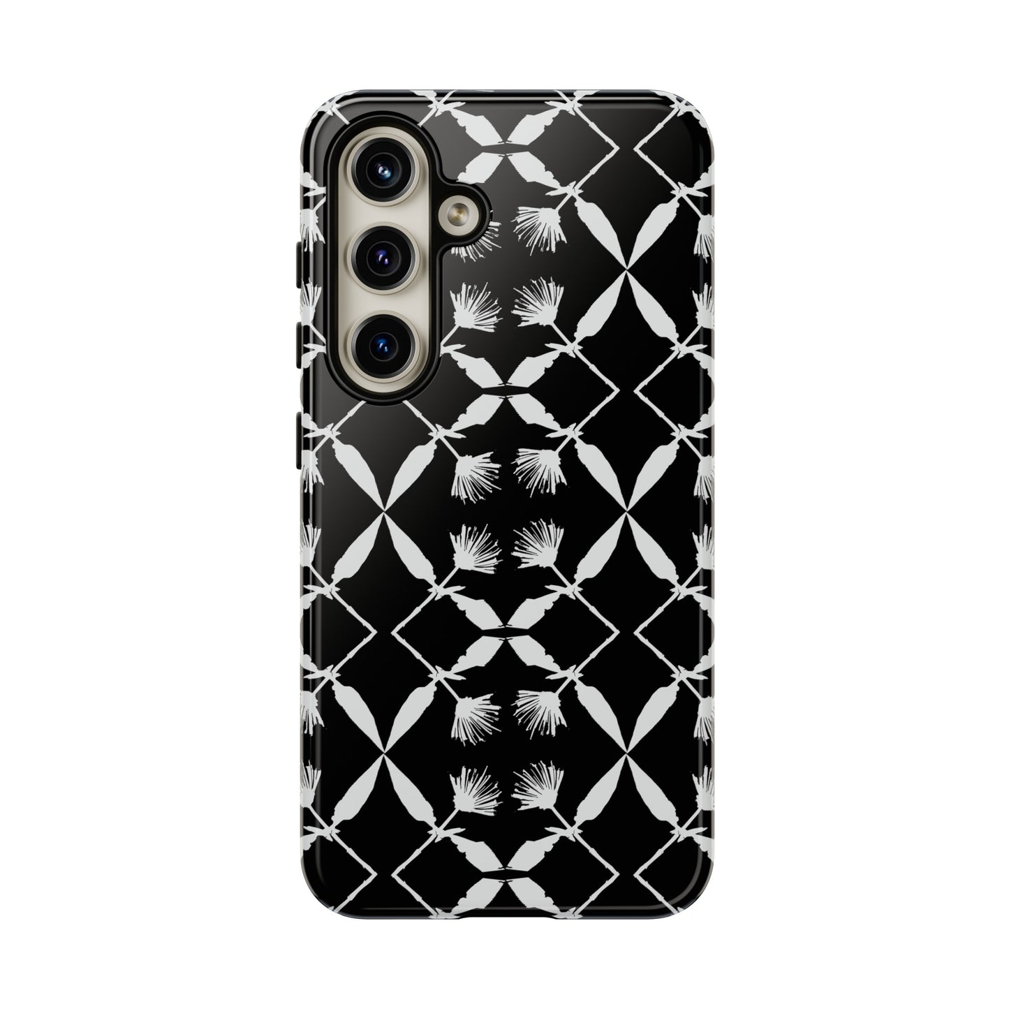 Black and White Floral Tough Cases for Google Pixel