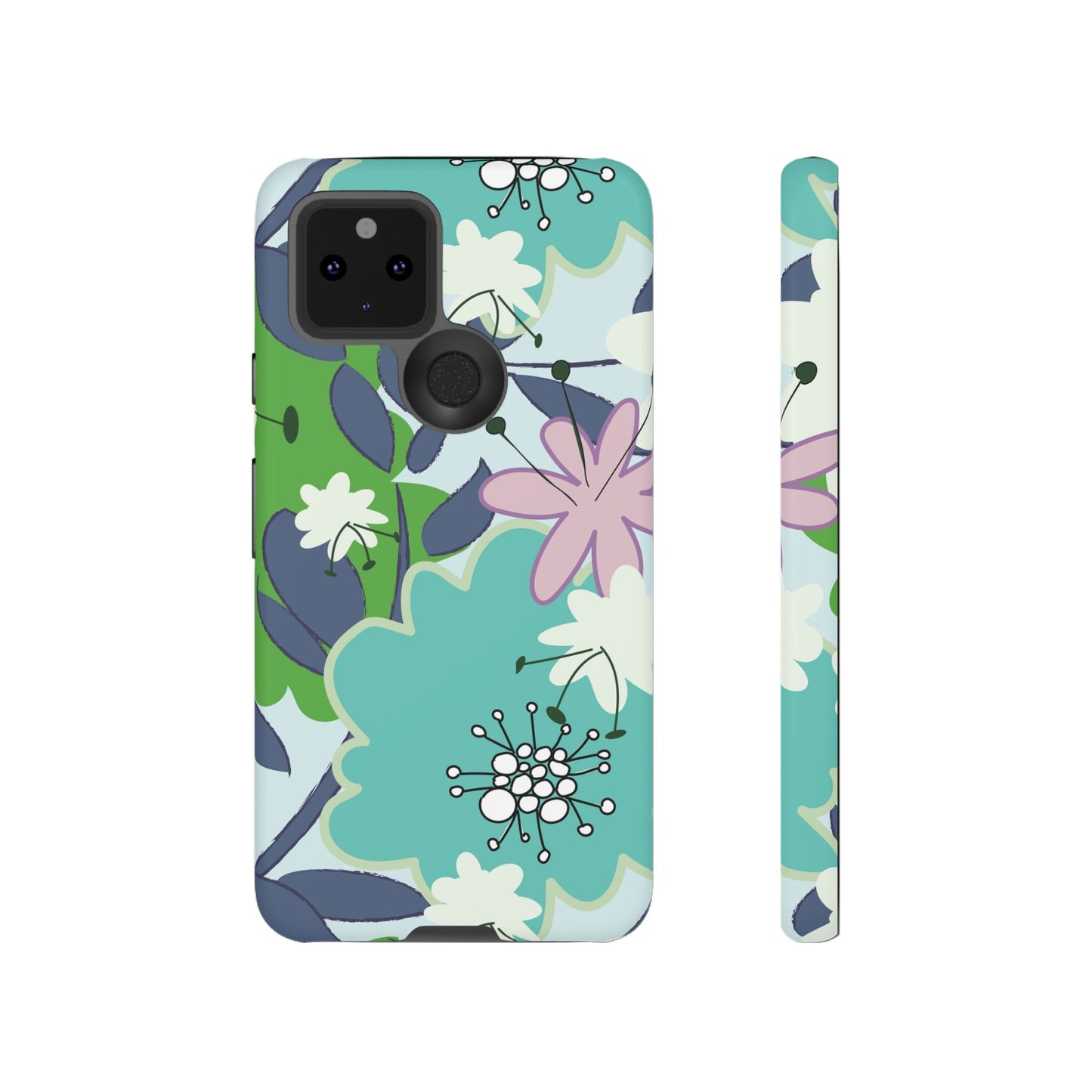 Mid Mod Floral in Blue and Green Tough Cases