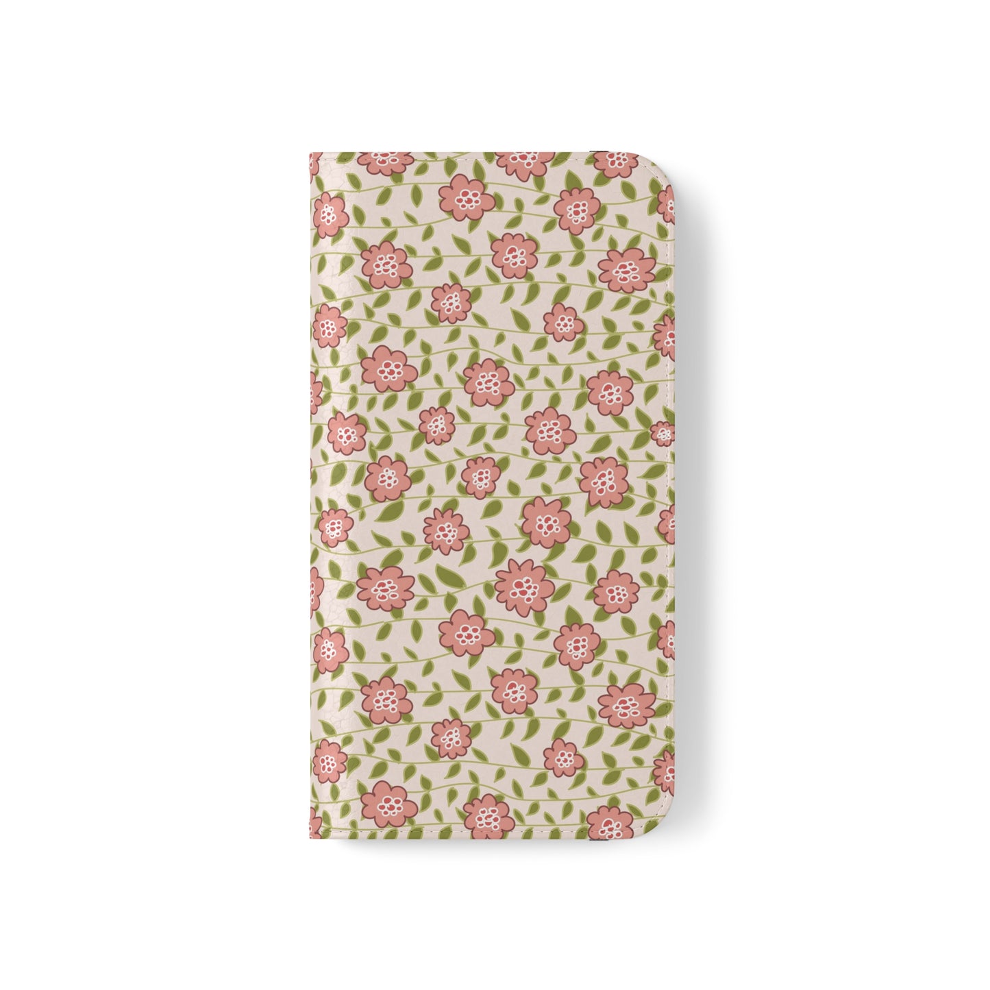 Coral Flowers on Cream Flip Cases for iPhone