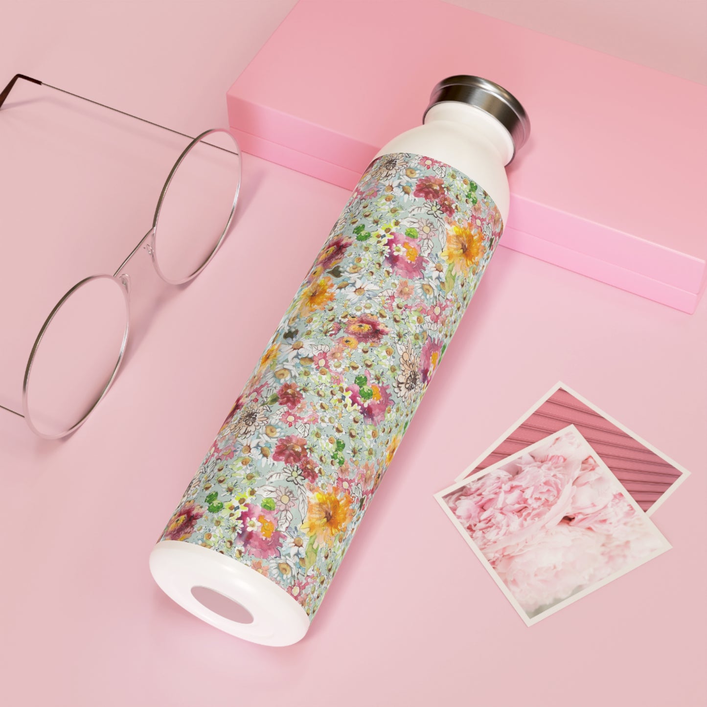 Farmhouse Floral Slim Water Bottle