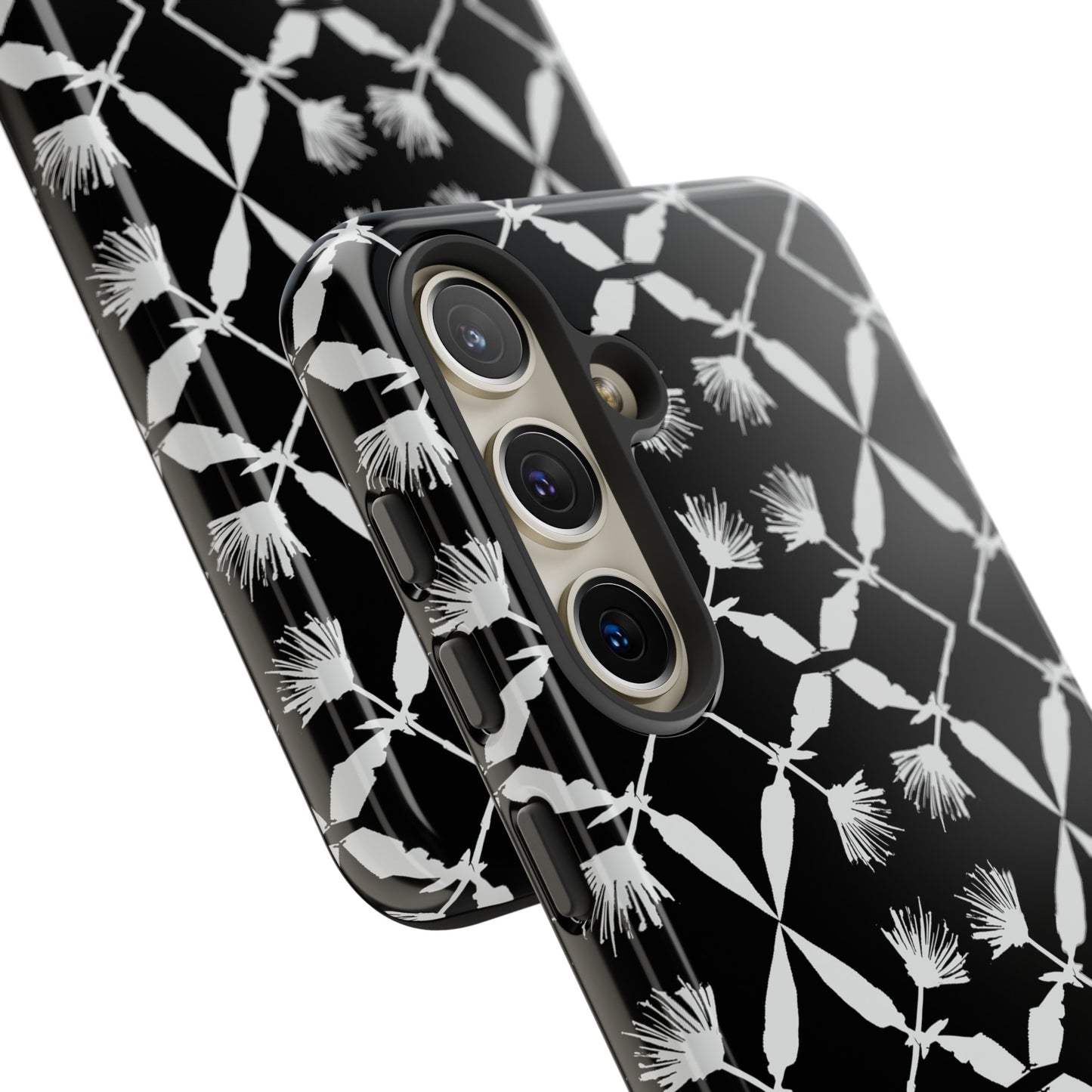 Black and White Floral Tough Cases for Google Pixel