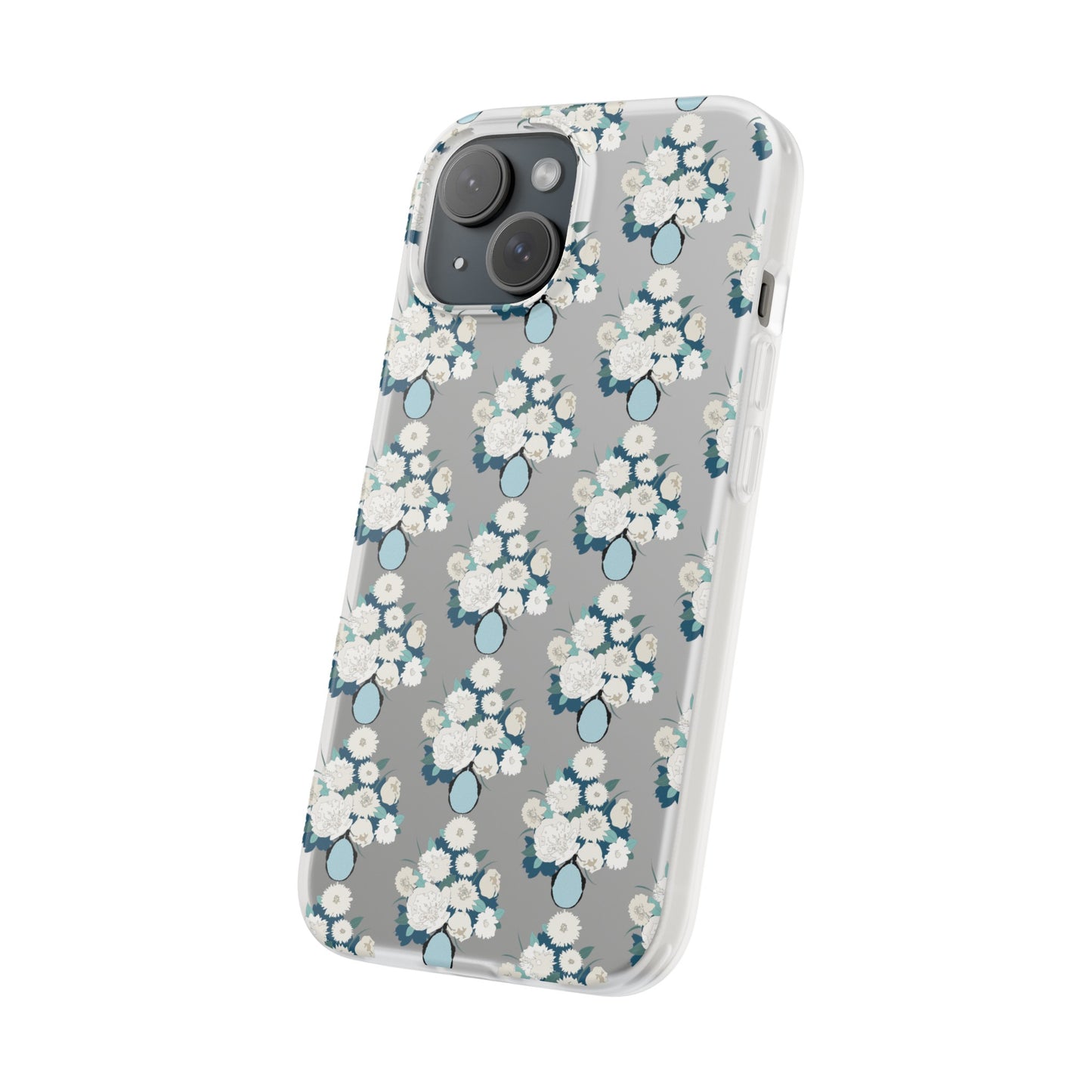 White Flowers in Vase Flexi Cases for iPhone