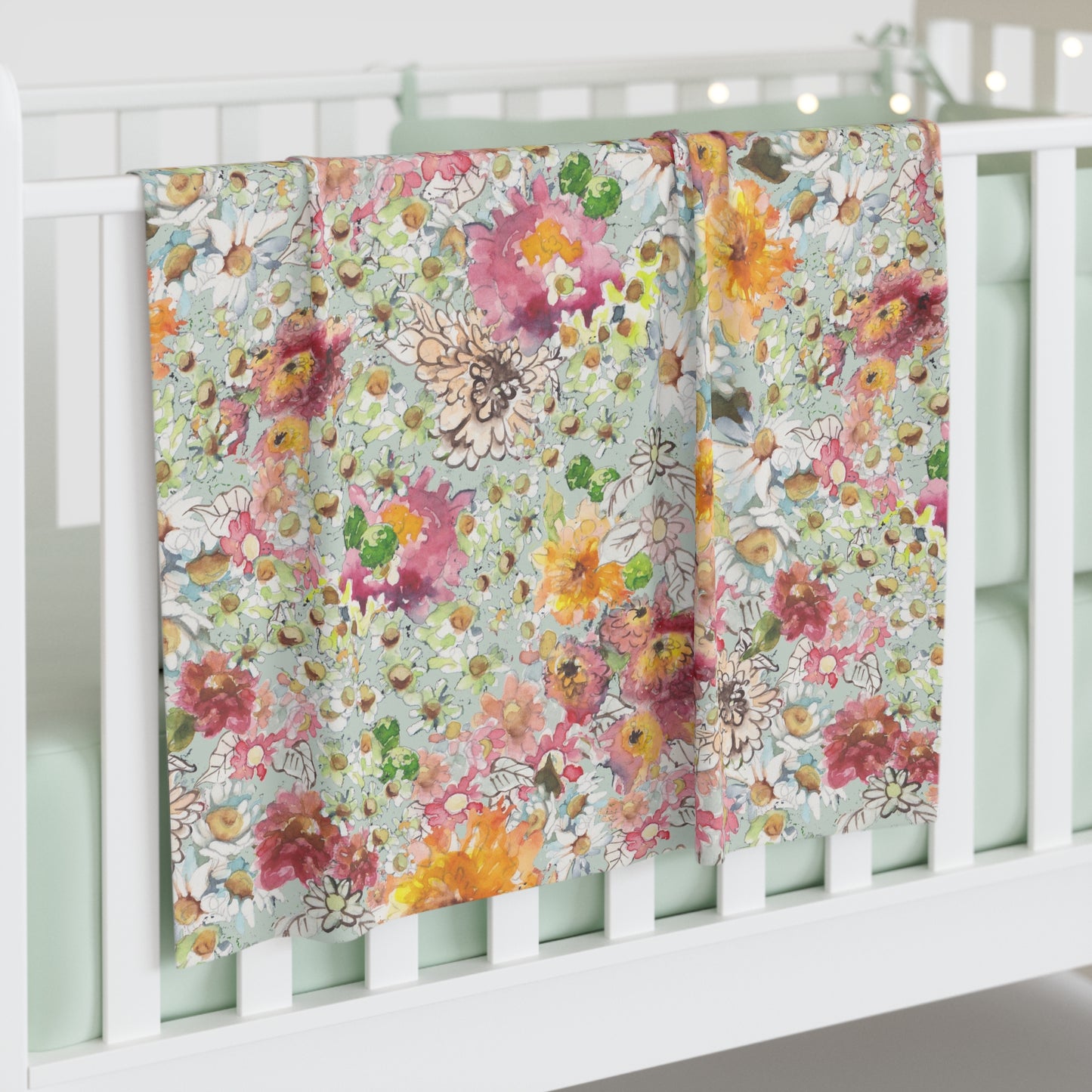 Farmhouse Floral Baby Swaddle Blanket