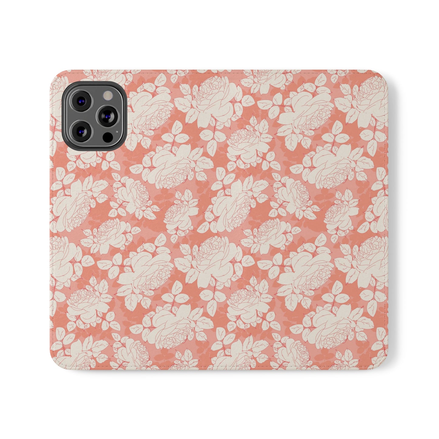 Peach and Cream Roses Flip Cases for iPhone