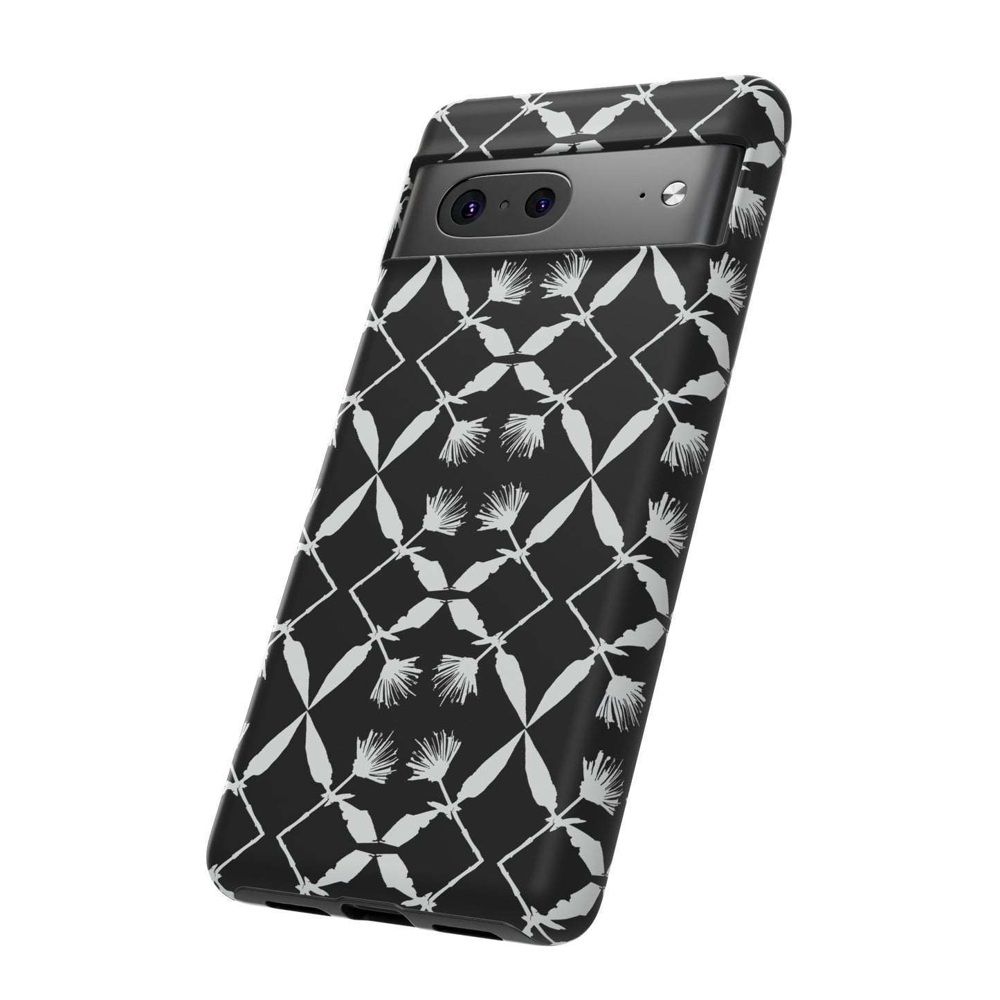 Black and White Floral Tough Cases for Google Pixel