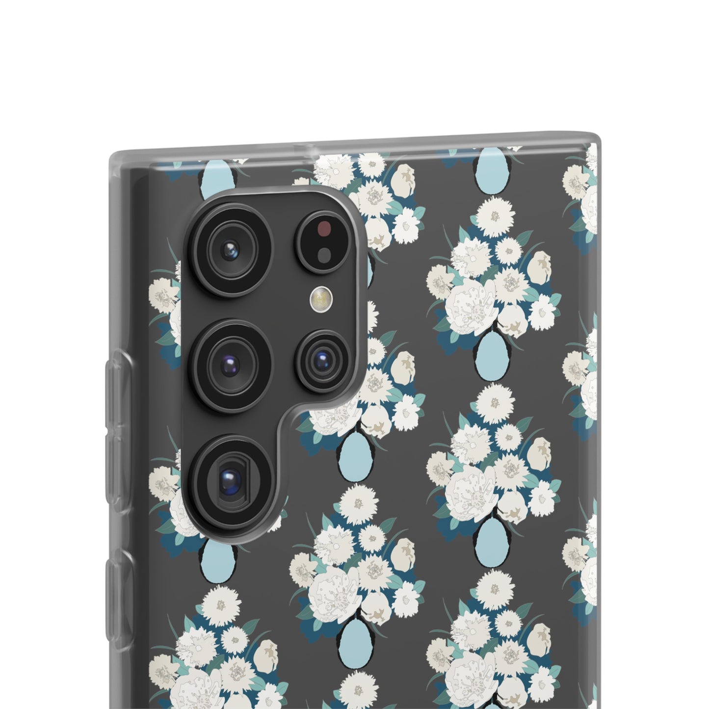 White Flowers in Vase Flexi Cases for Samsung