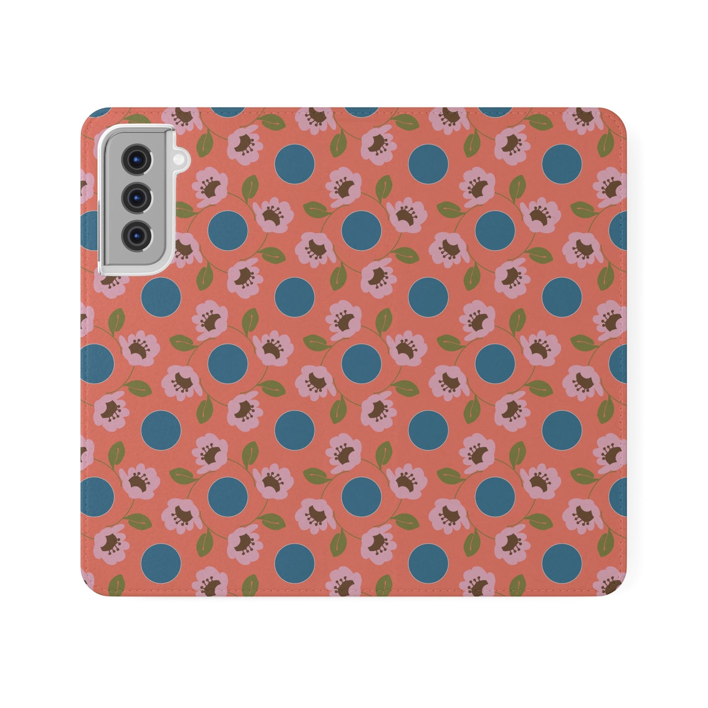 Wildflowers with Dots in Blue and Green Flip Cases for Samsung