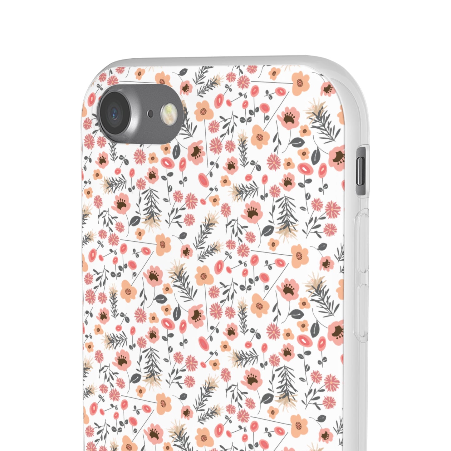 Peach Wildflowers Flexi Cases for iPhone