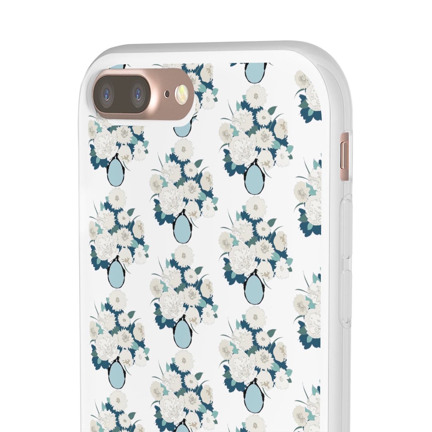 White Flowers in Vase Flexi Cases for iPhone