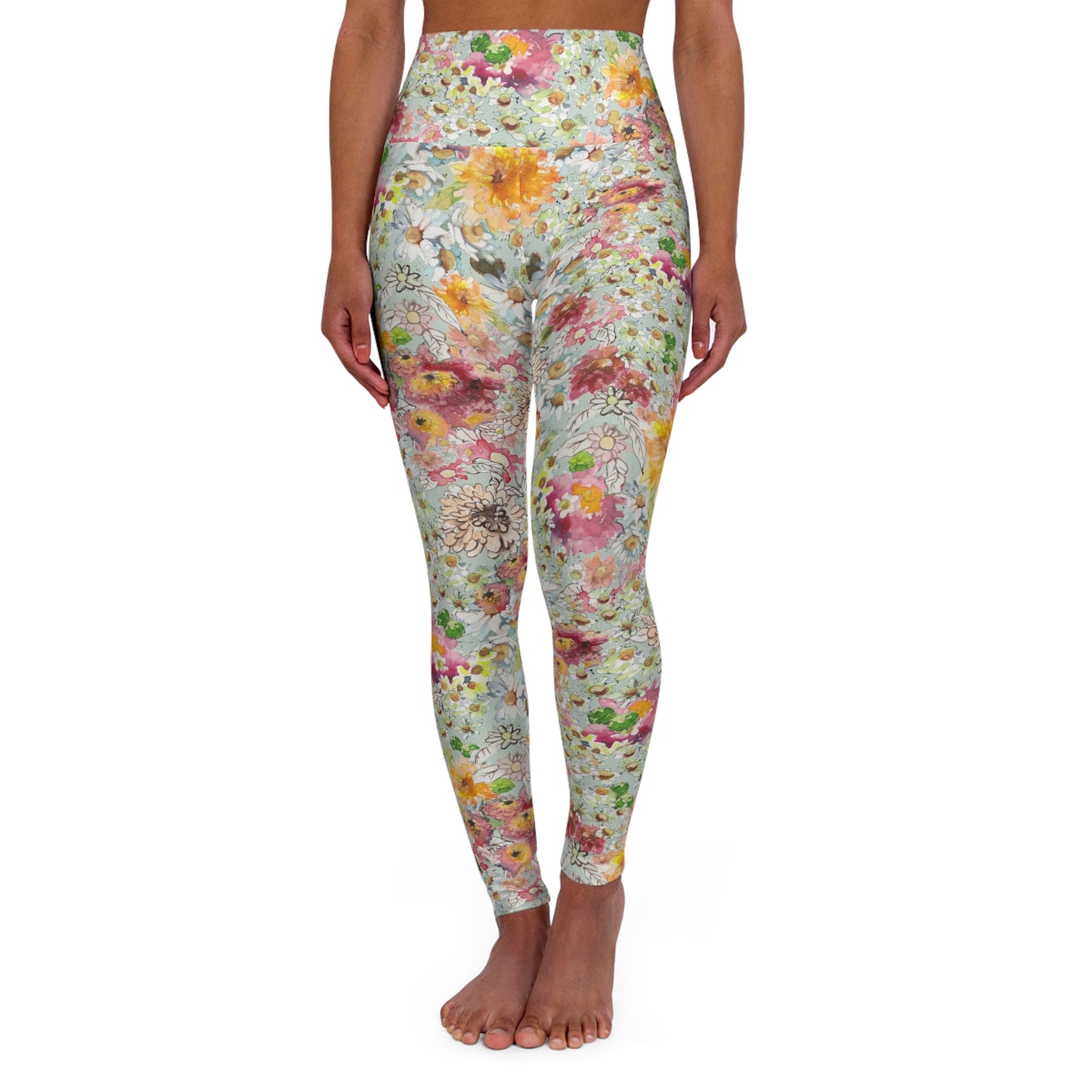 Farmhouse Floral High Waisted Yoga Leggings