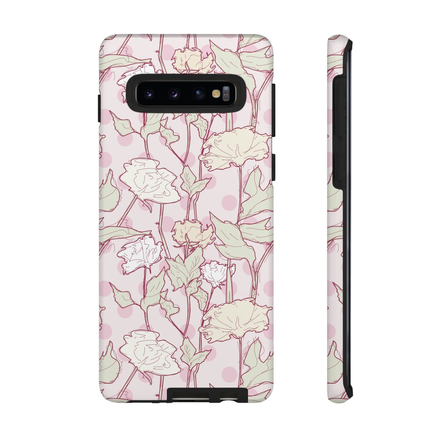 Roses and Dots in Pink Tough Cases for Samsung.