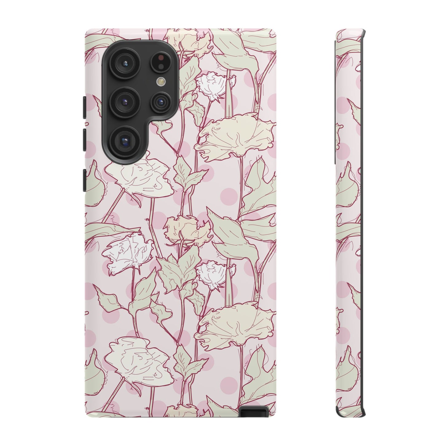 Roses and Dots in Pink Tough Cases for Samsung.