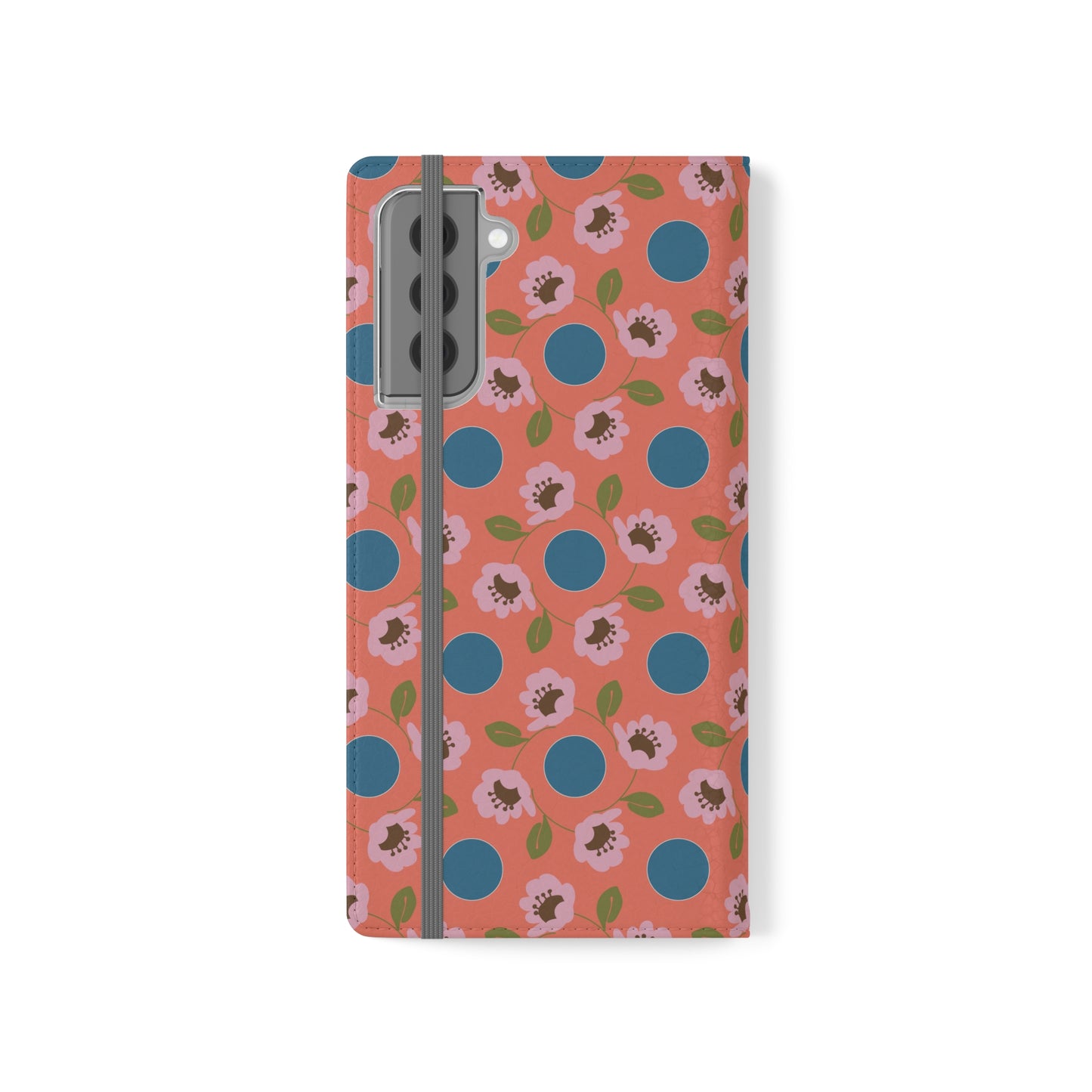 Wildflowers with Dots in Blue and Green Flip Cases for Samsung