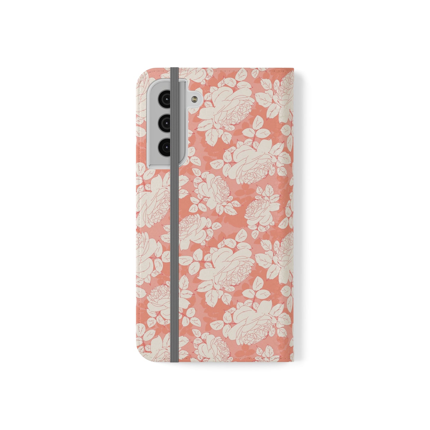 Peach and Cream Roses Flip Cases for Samsung