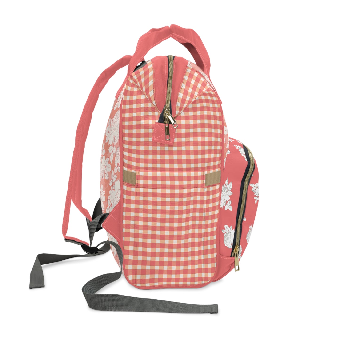 Peach and Cream Roses Multifunctional Diaper Backpack