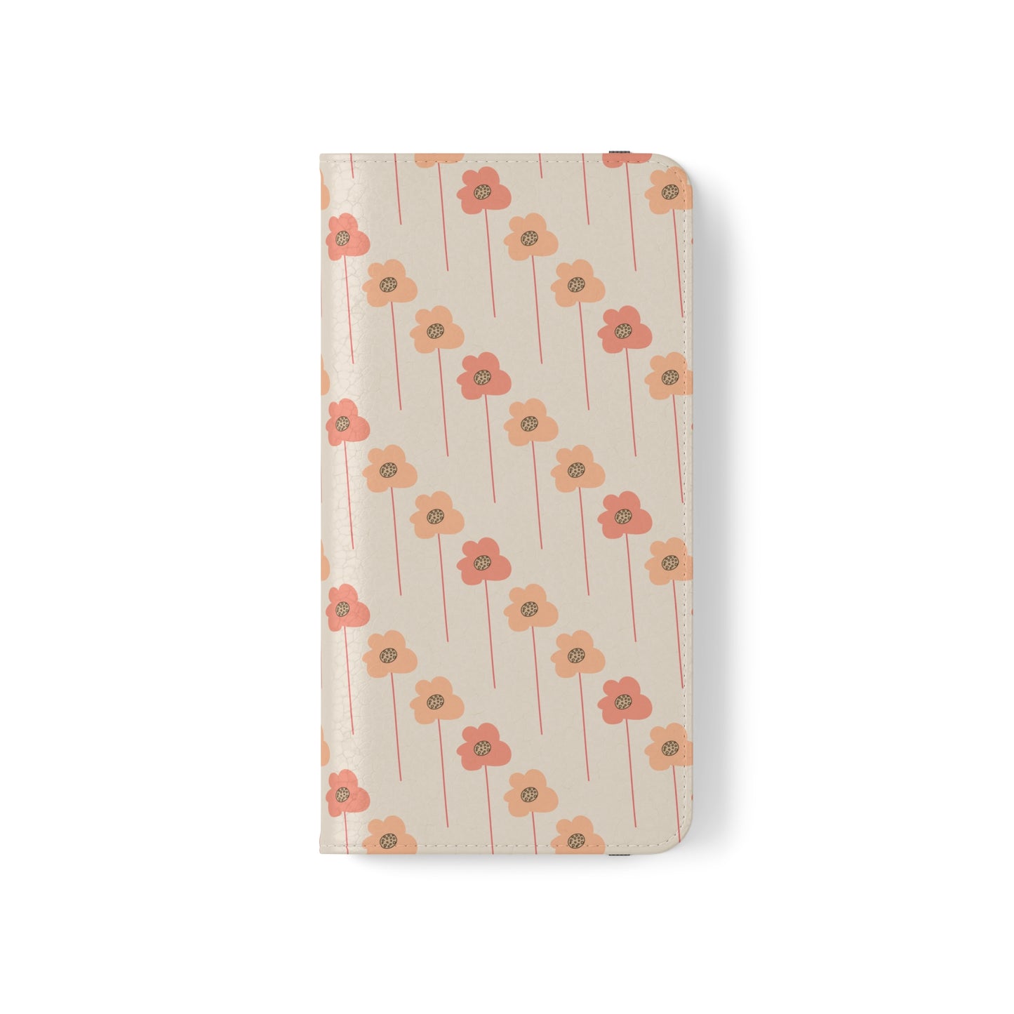 Peach Wildflowers on Cream Flip Cases for Samsung