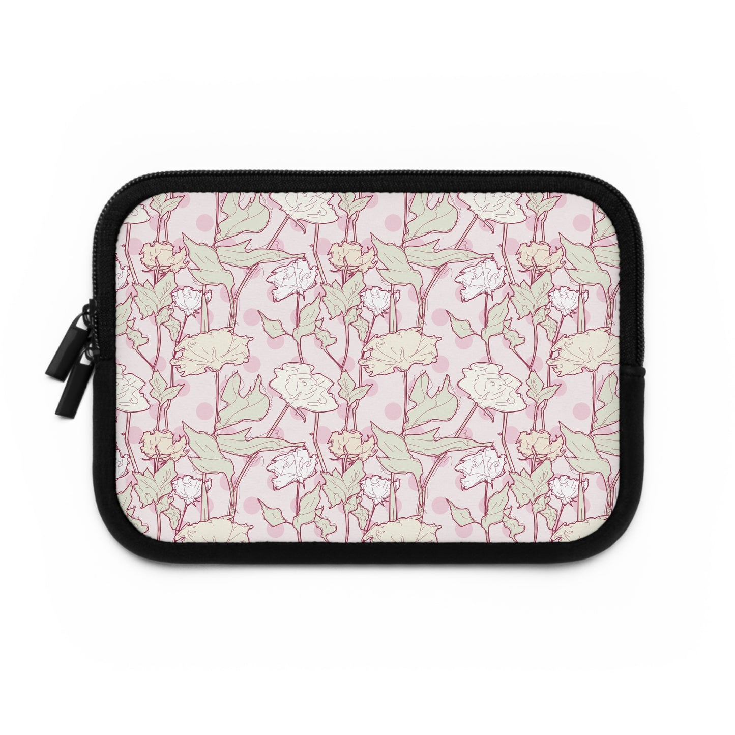 Roses and Dots in Pink Laptop Sleeve