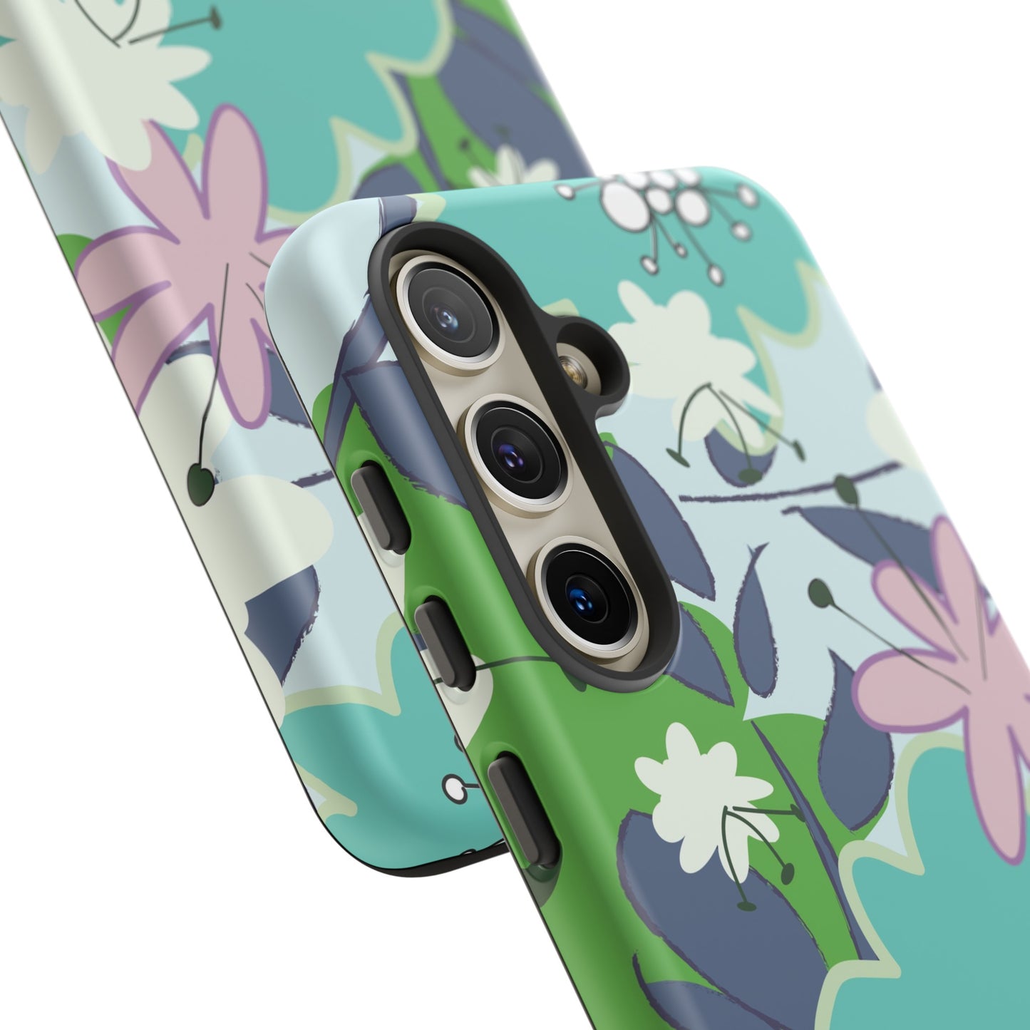 Mid Mod Floral in Blue and Green Tough Cases