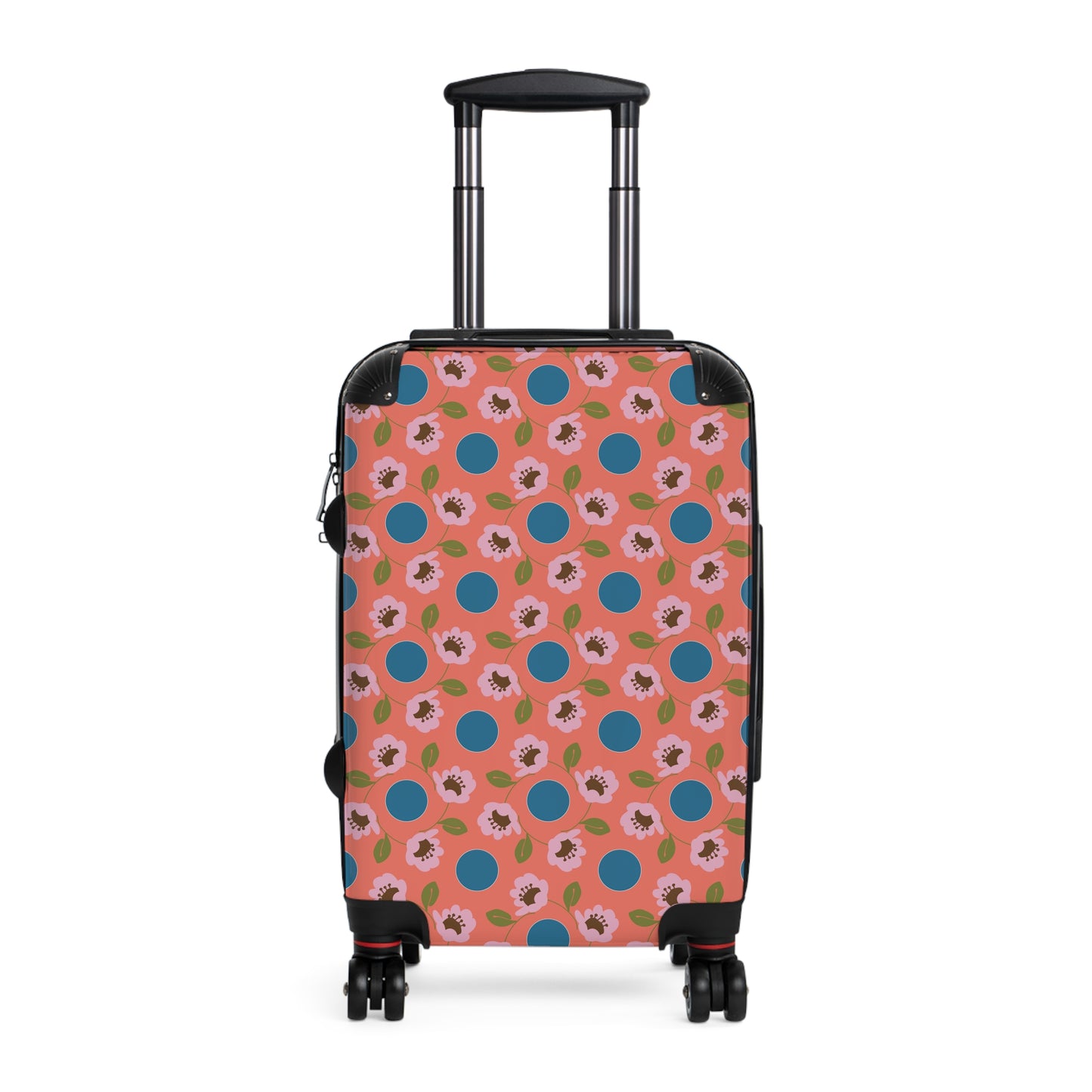 Wildflowers with Dots in Coral and Blue Suitcase