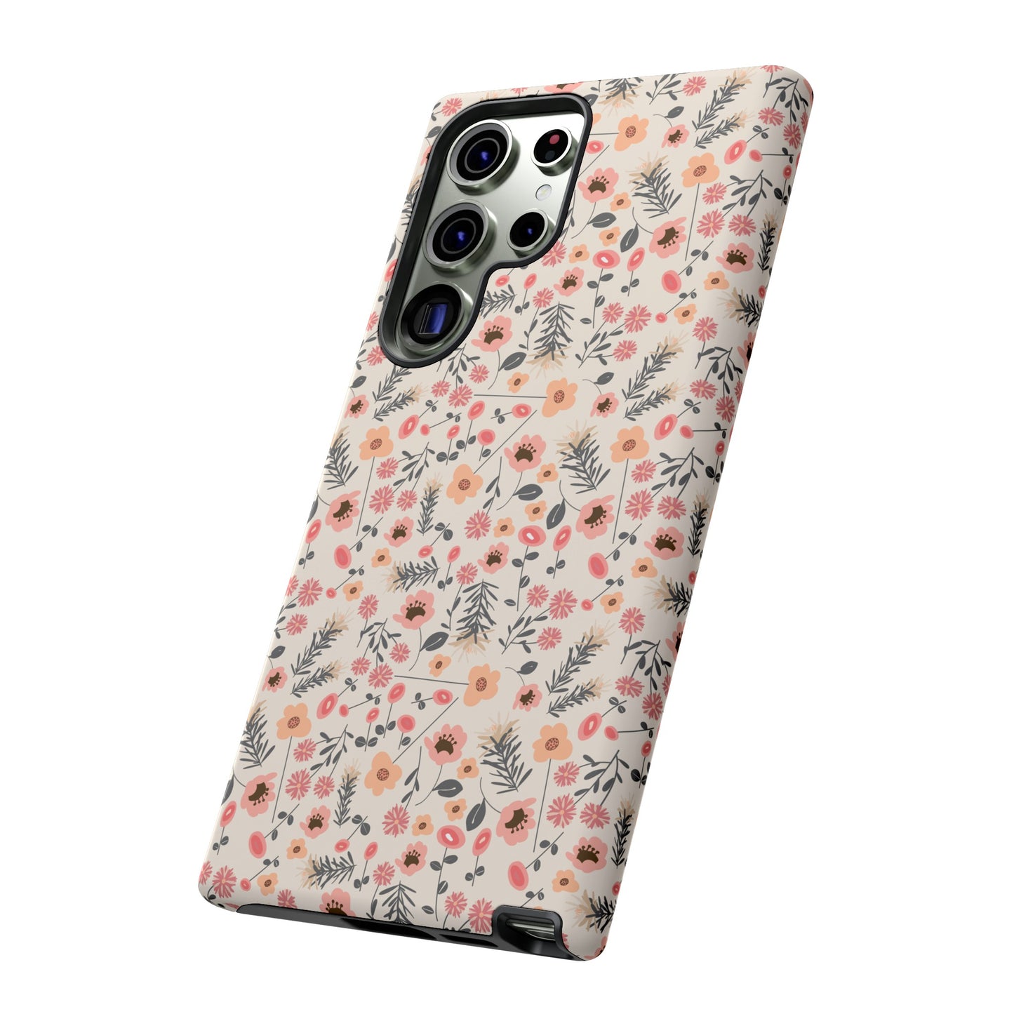 Peach and Cream Wildflowers Tough Cases for Samsung