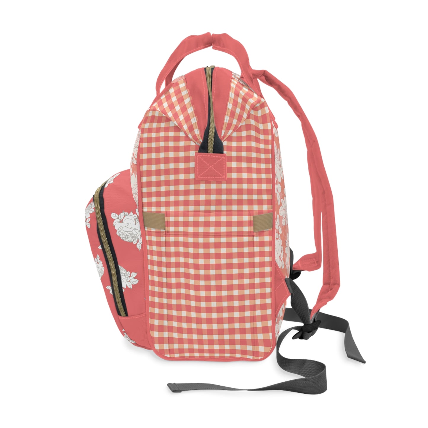 Peach and Cream Roses Multifunctional Diaper Backpack