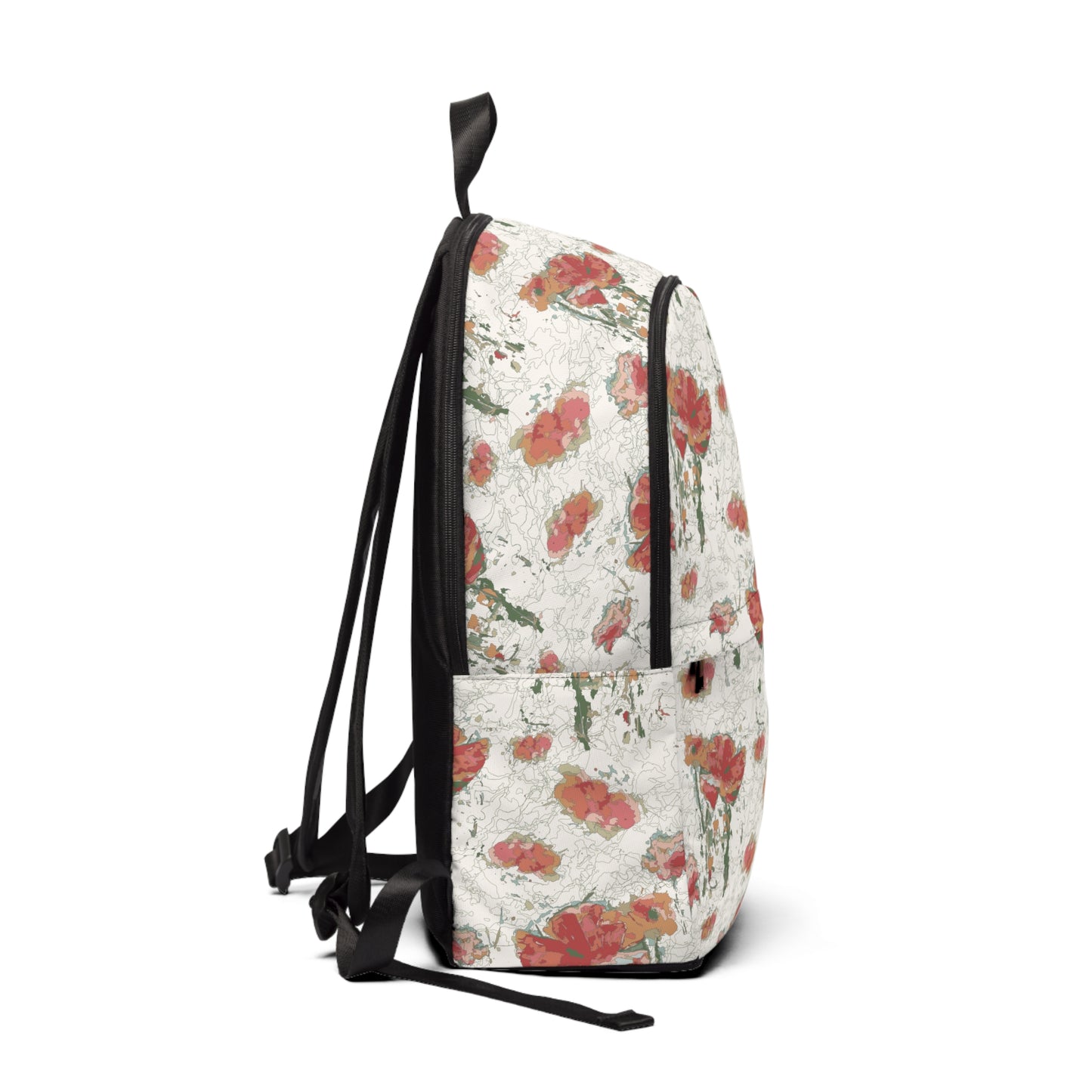 Orange Poppies Fabric Backpack