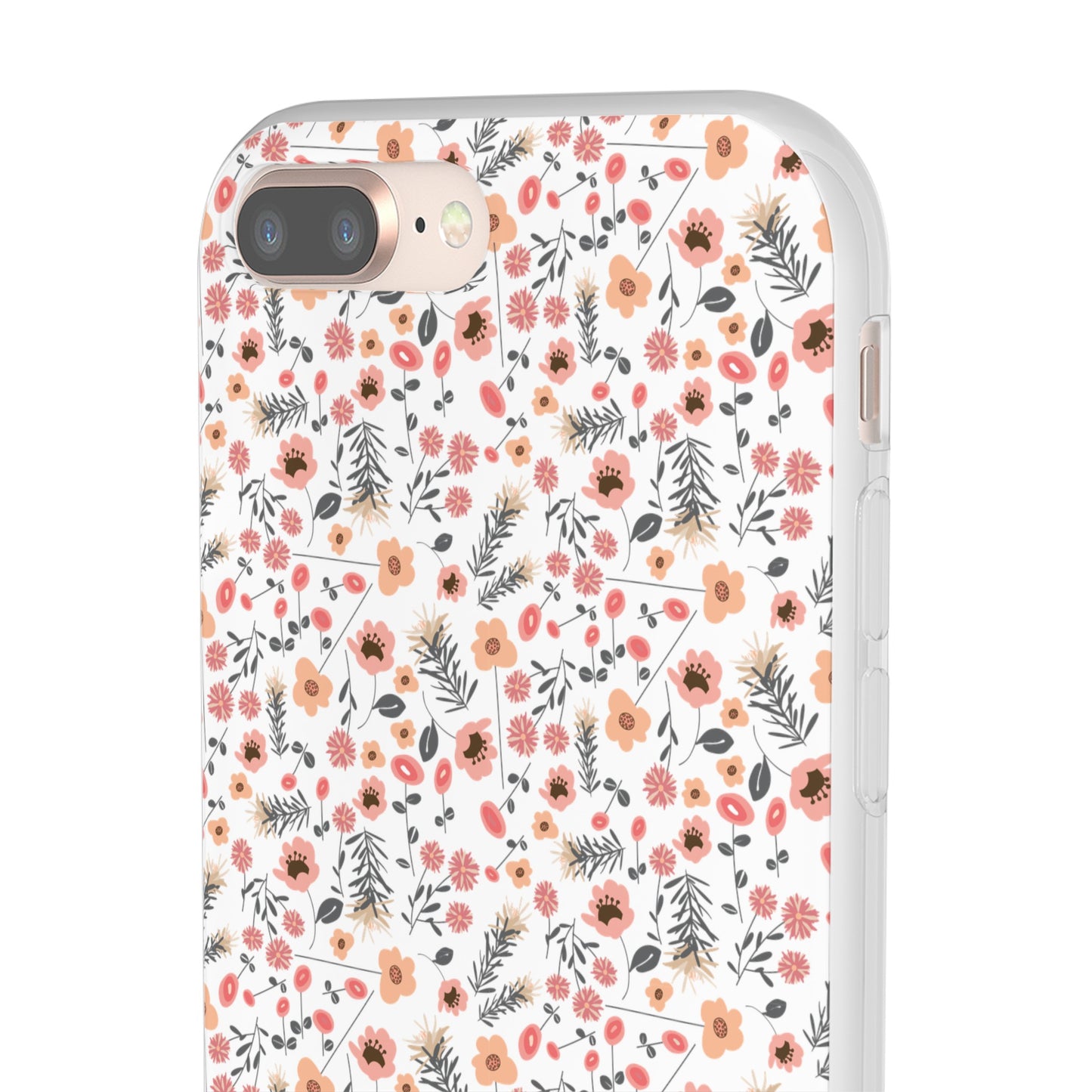 Peach Wildflowers Flexi Cases for iPhone