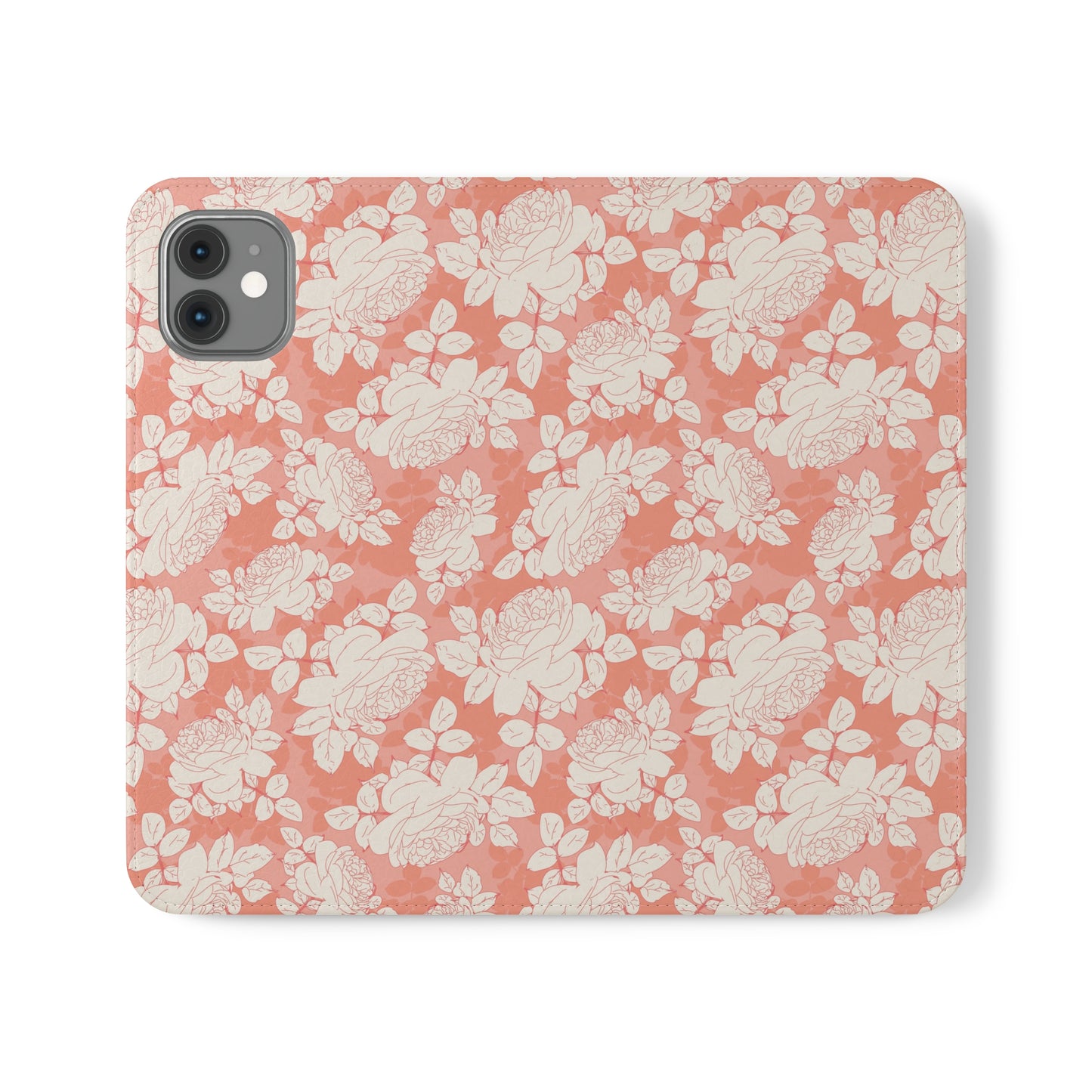 Peach and Cream Roses Flip Cases for iPhone